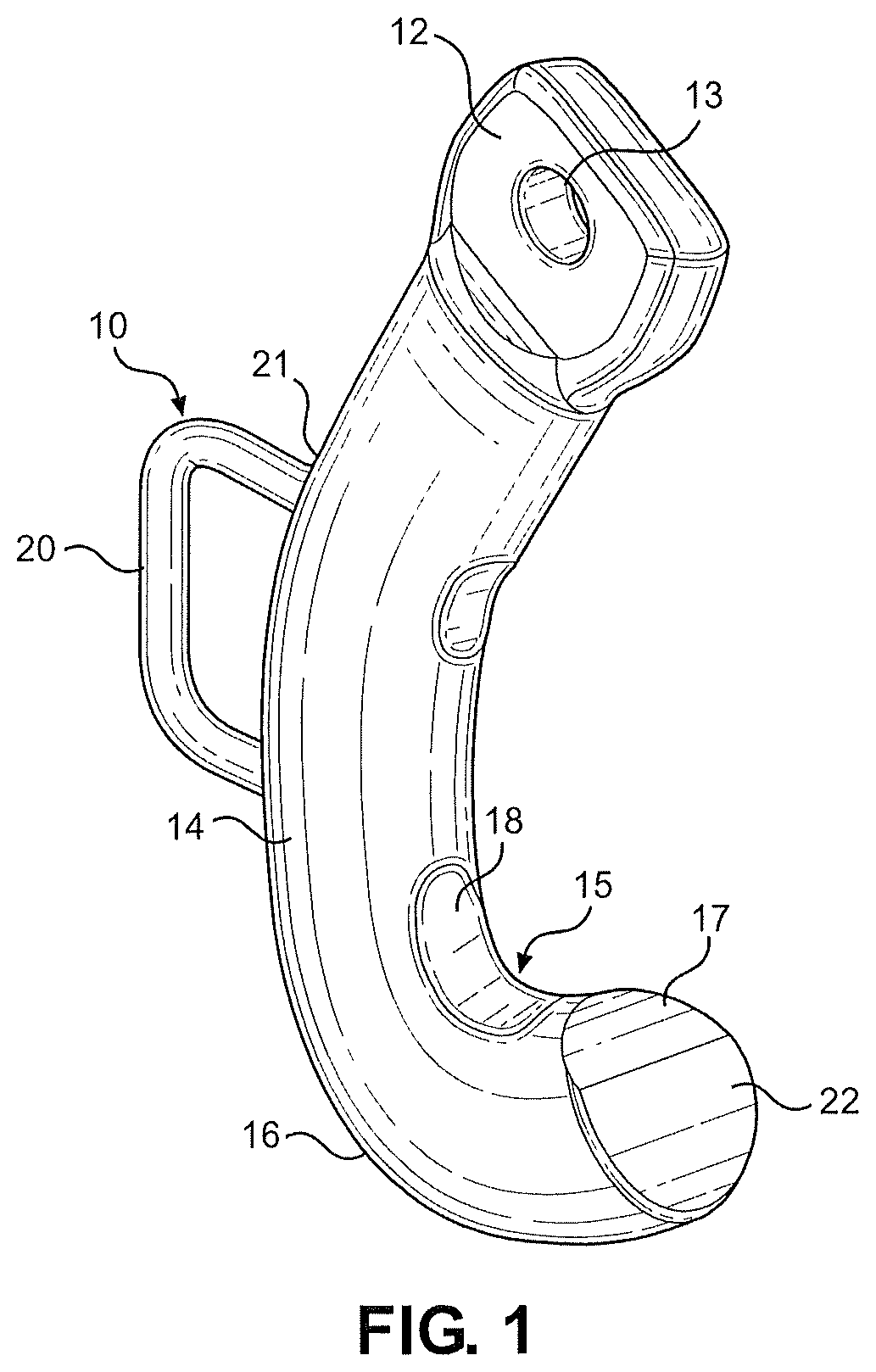 Patent US11772939 Figure 1 – Stable lifting hook