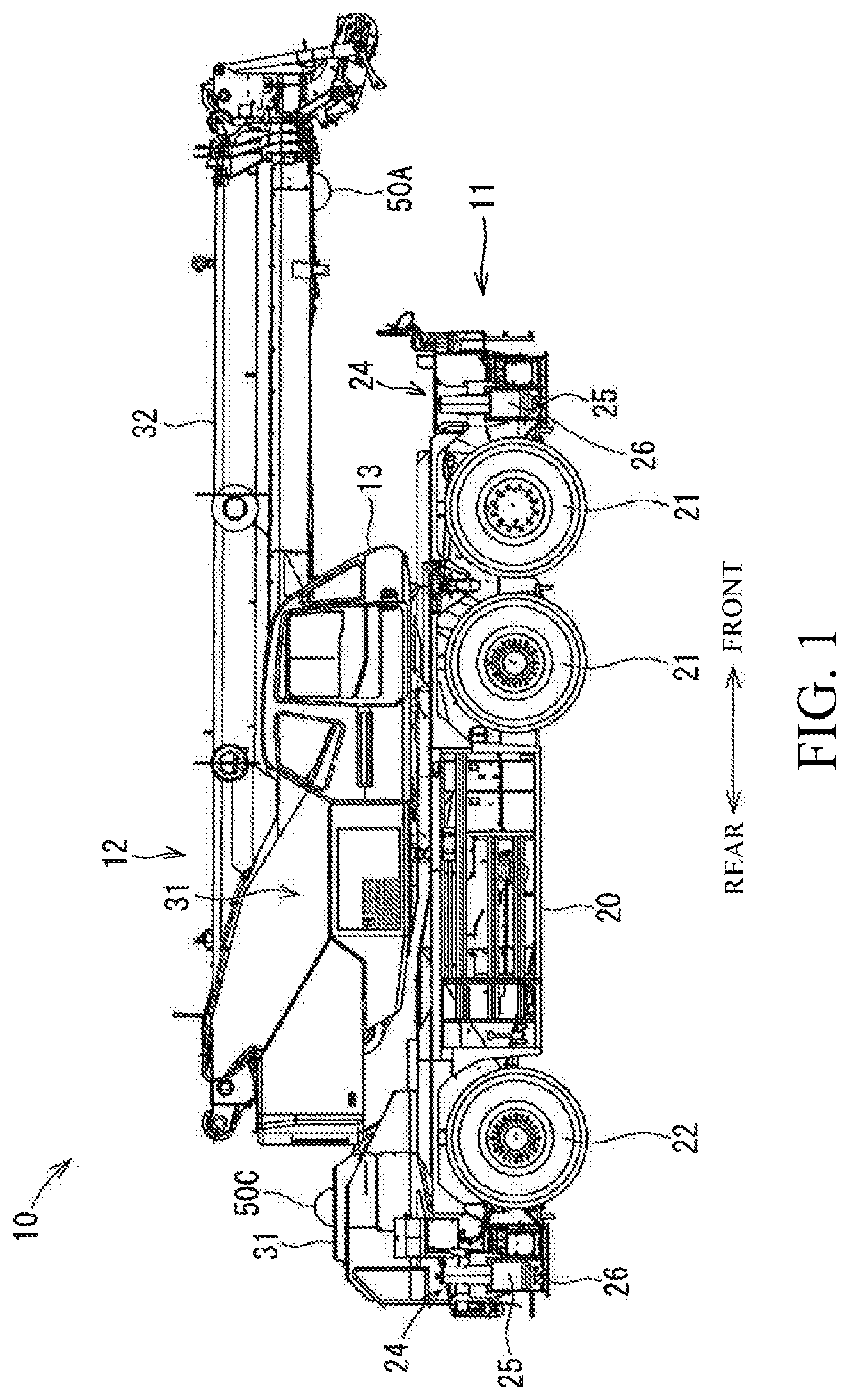 Patent US11772941 Figure 1 – Crane vehicle