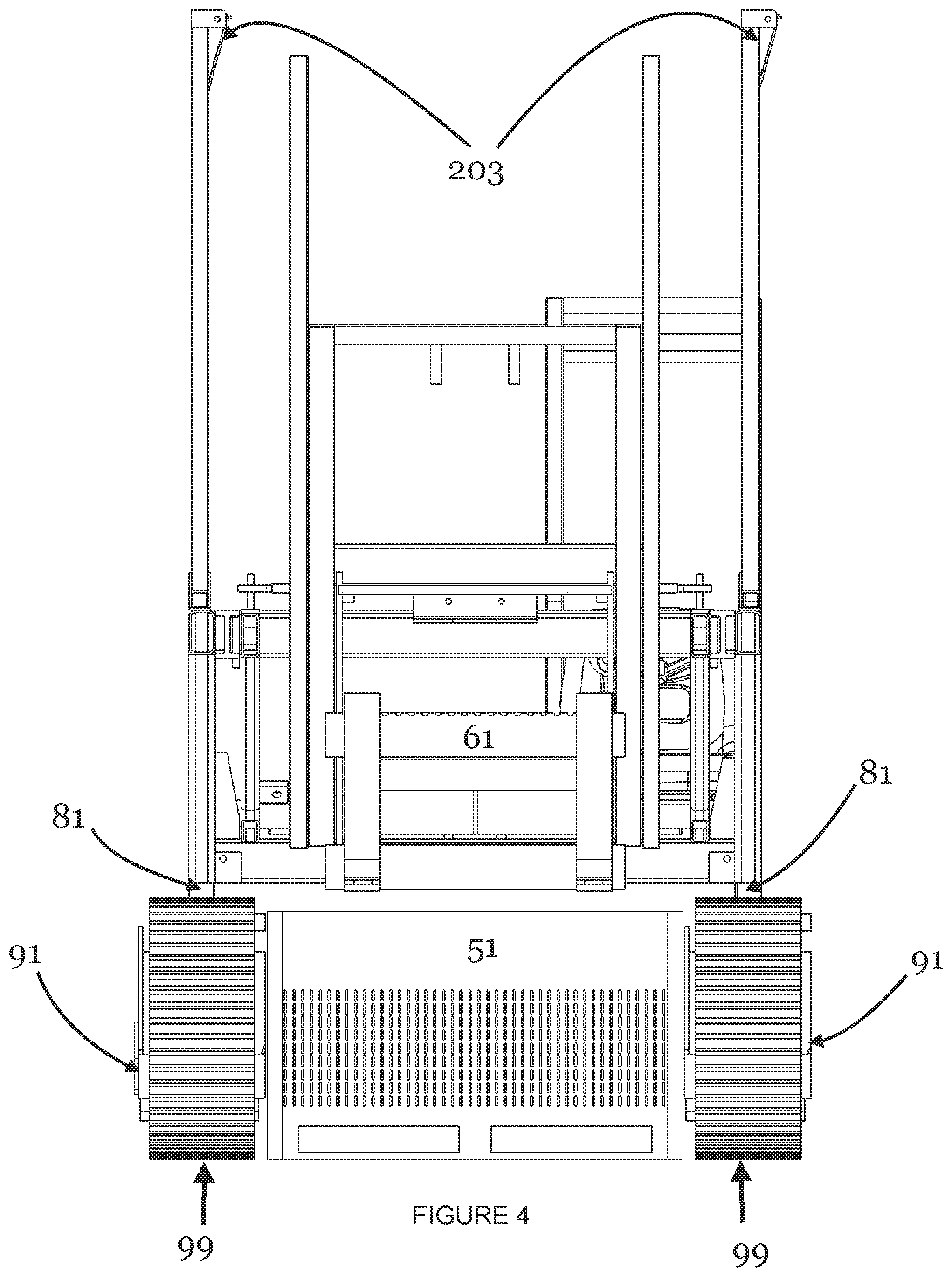 Patent US11772945 Figure 4 – Straddle fork vehicle