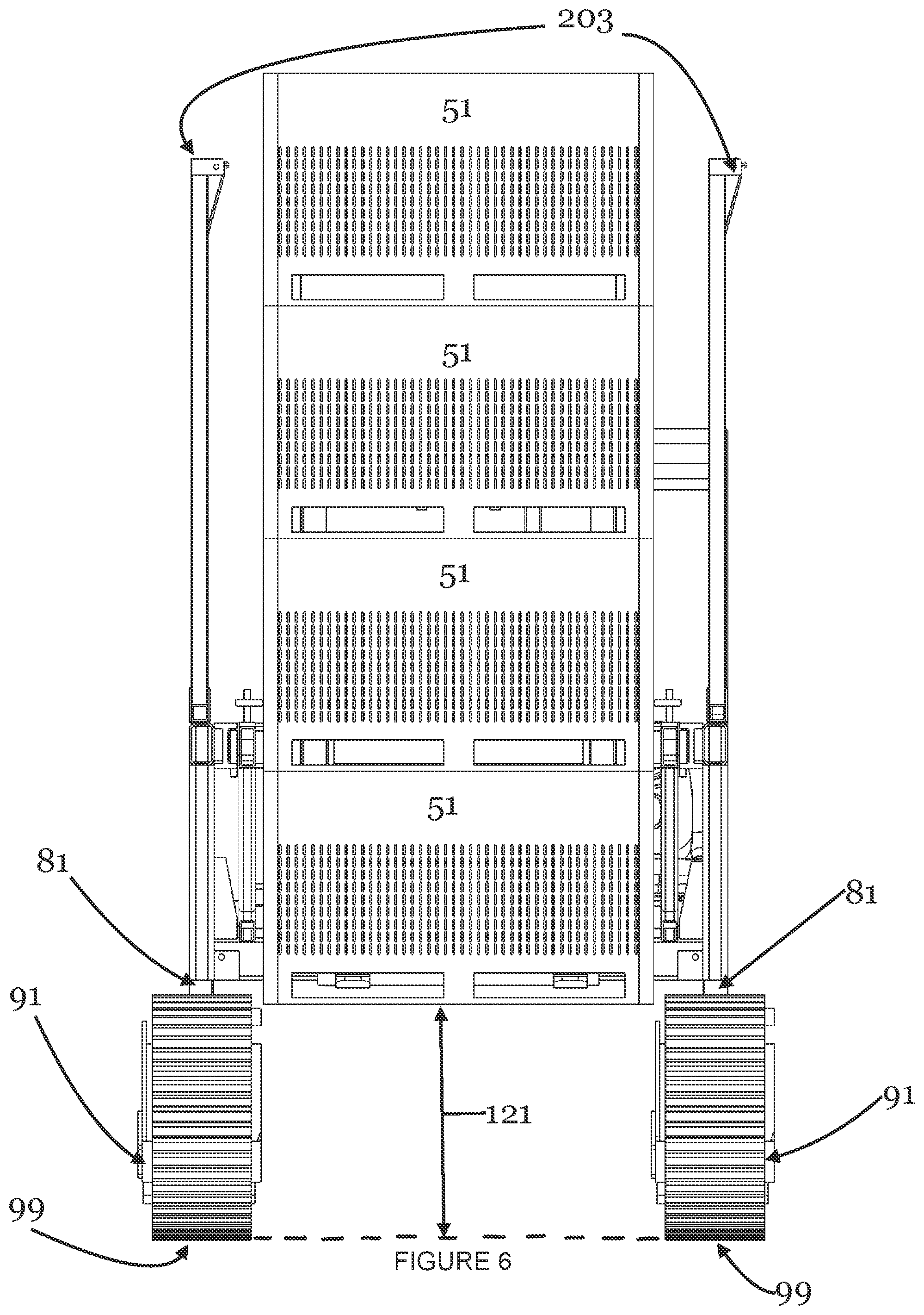 Patent US11772945 Figure 6 – Straddle fork vehicle