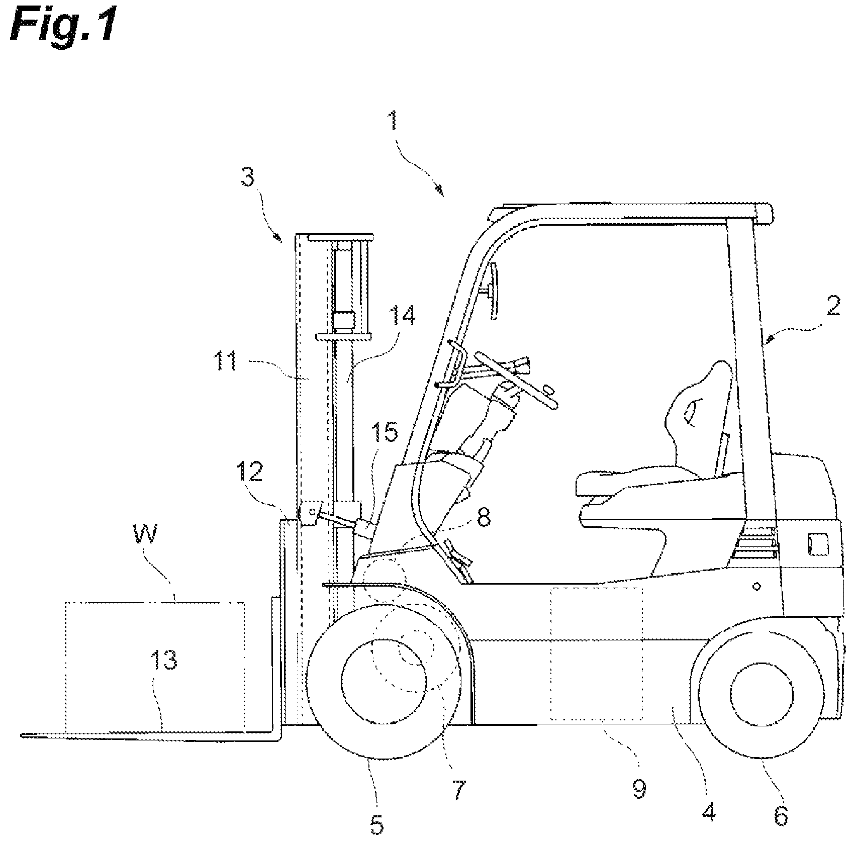 Patent US11772946 Figure 1 – Device for estimating center of gravity of cargo vehicle