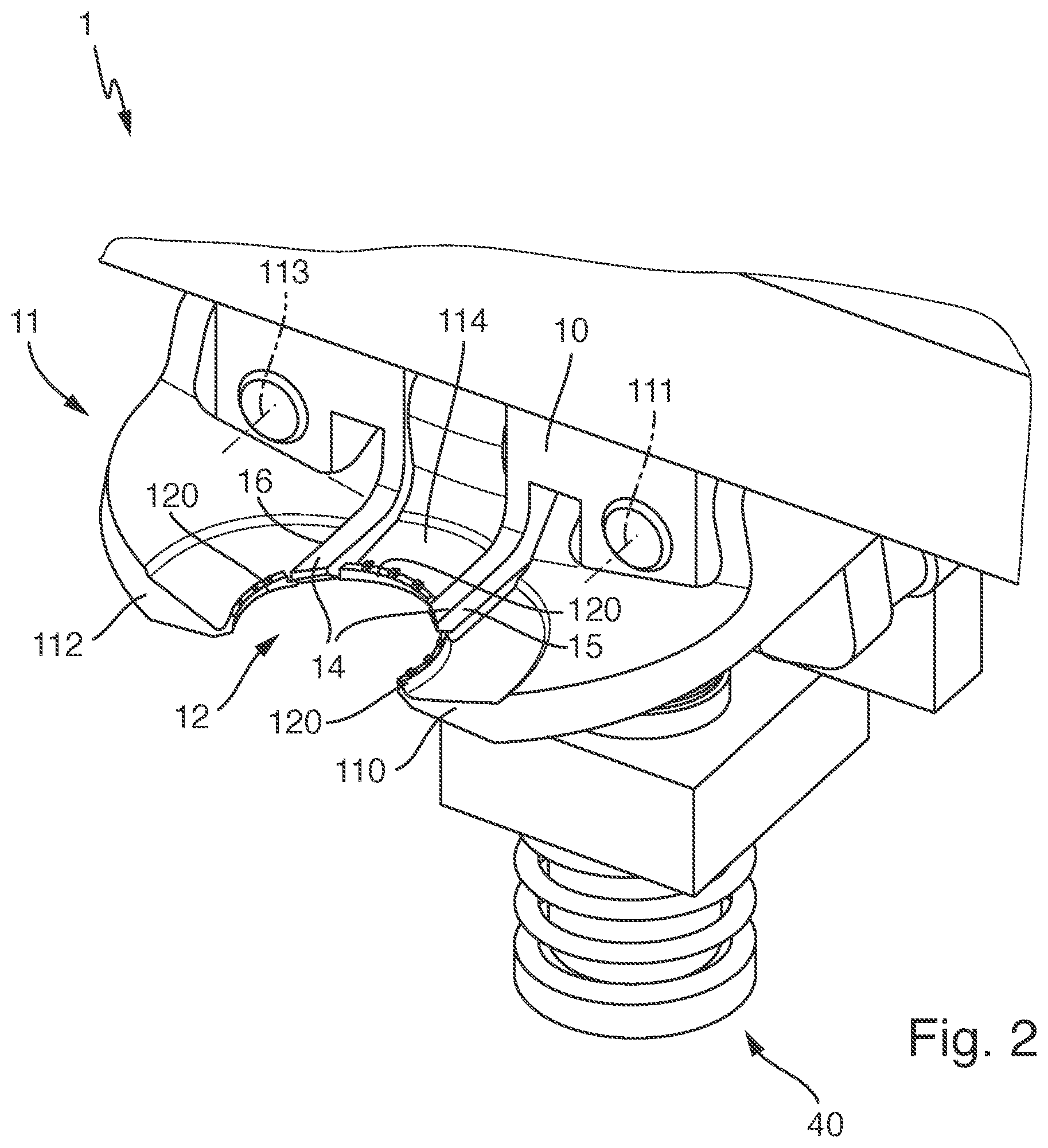 Patent US11772949 Figure 2 – Device for holding a container and closing device