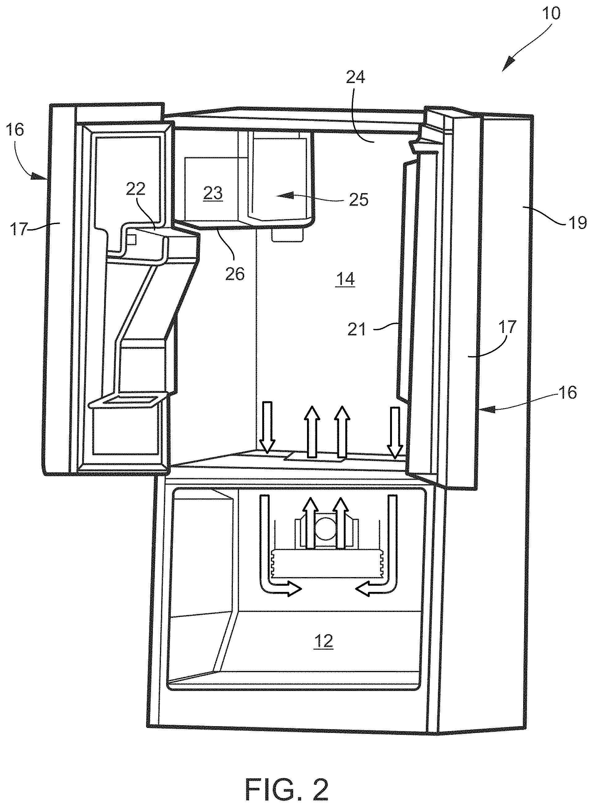 Patent US11772953 Figure 2 – Automatic water dispenser for refrigerator
