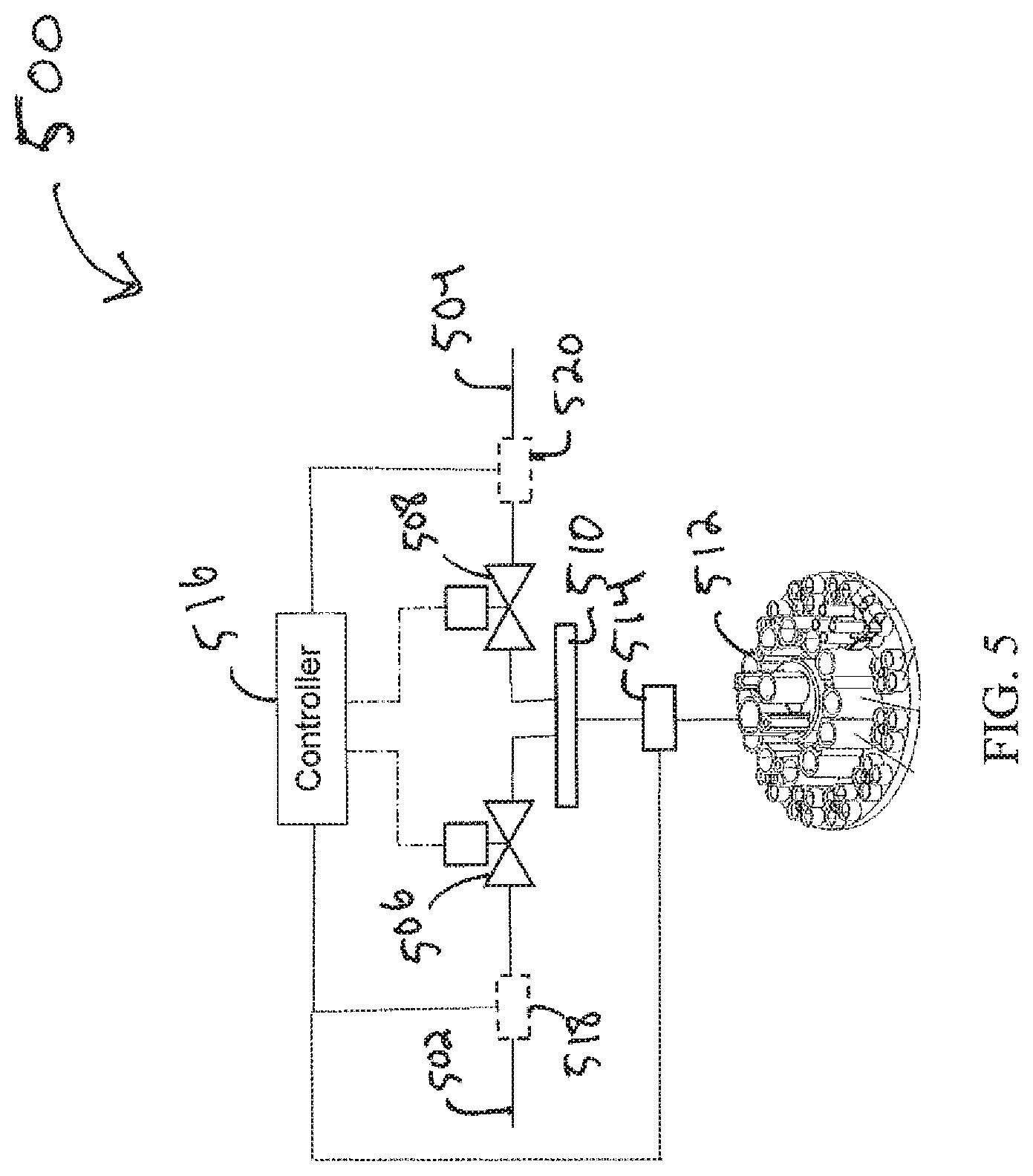 Patent US11772954 Figure 5 – Backflow detection and mixing module with a thermal mass flow meter