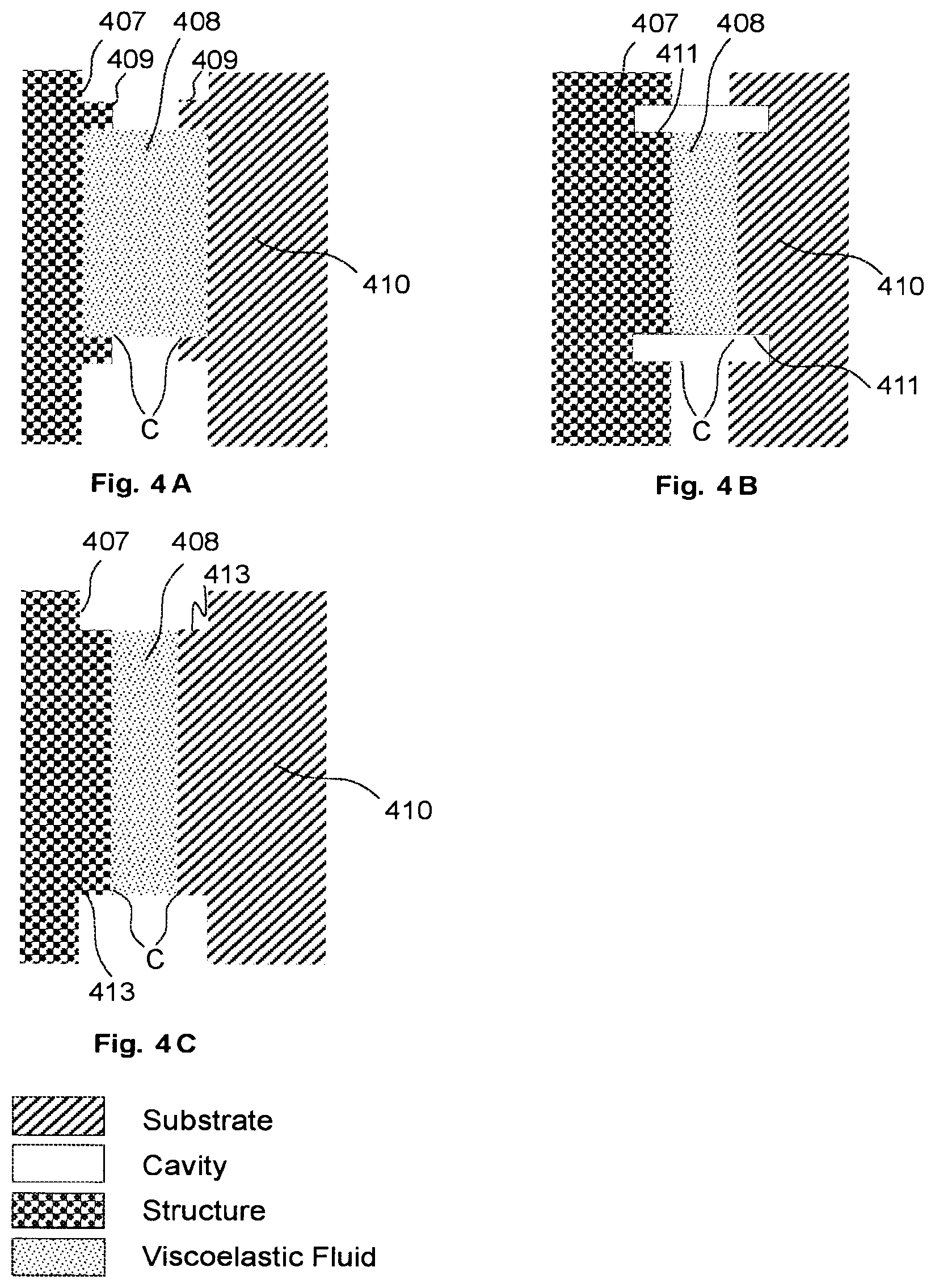Patent US11772959 Figure 4 – MEMS device with improved dynamic mechanical performance through damping by localized viscoelastic medium