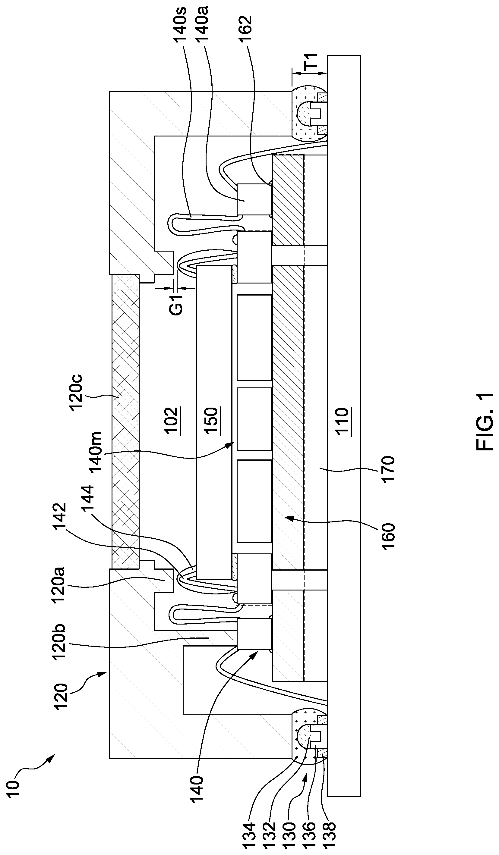 Patent US11772962 — MEMS package and forming method thereof — Figure 1