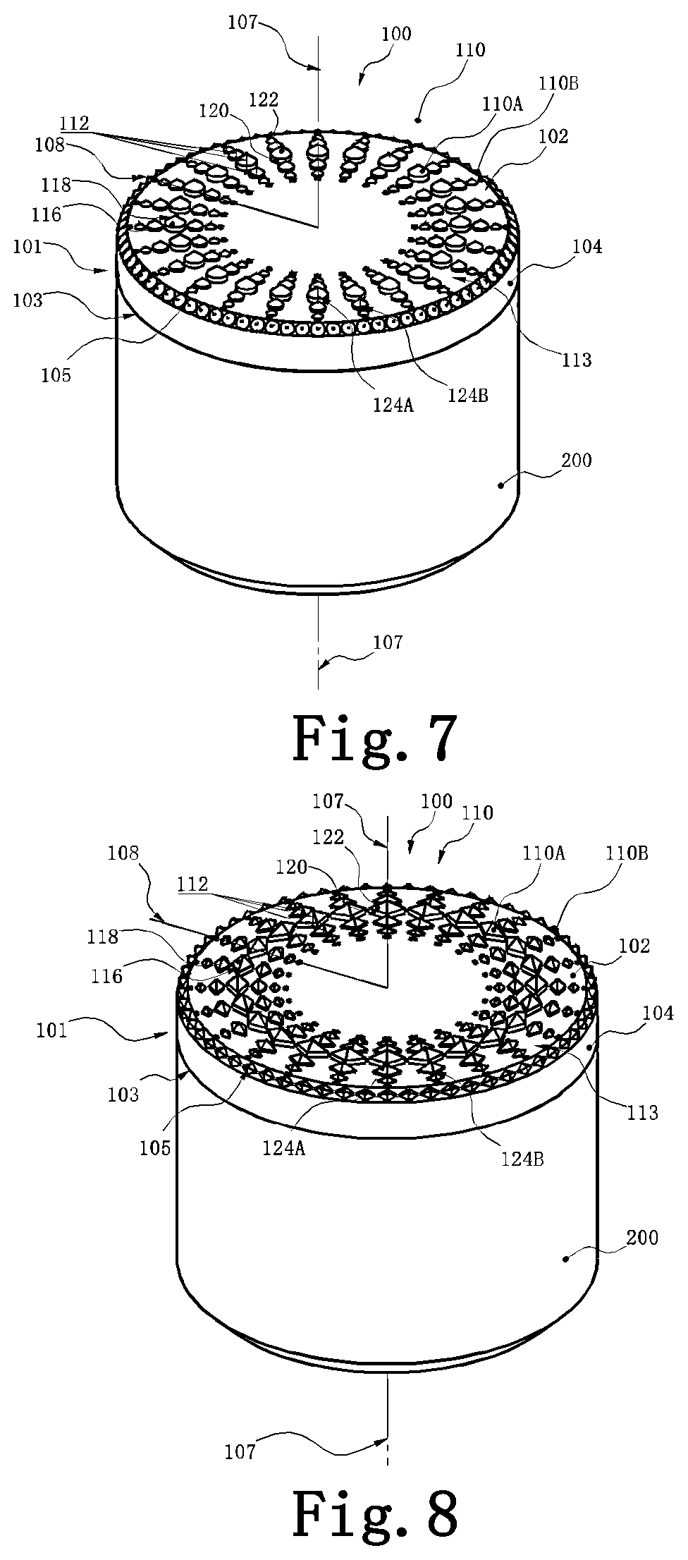 Patent US11772977 Figure 4 – Polycrystalline diamond compact table with polycrystalline diamond extensions therefrom