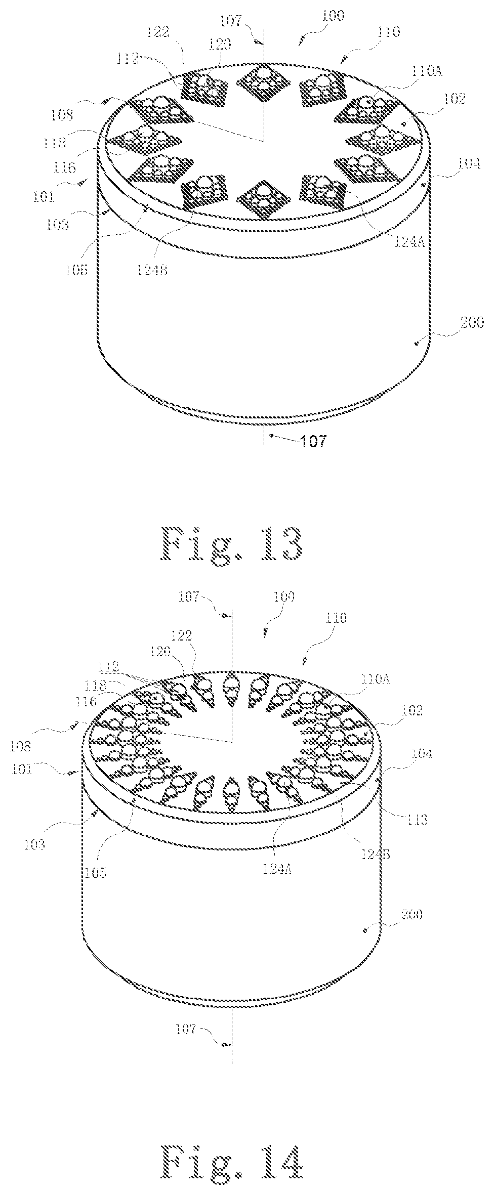 Patent US11772977 Figure 7 – Polycrystalline diamond compact table with polycrystalline diamond extensions therefrom