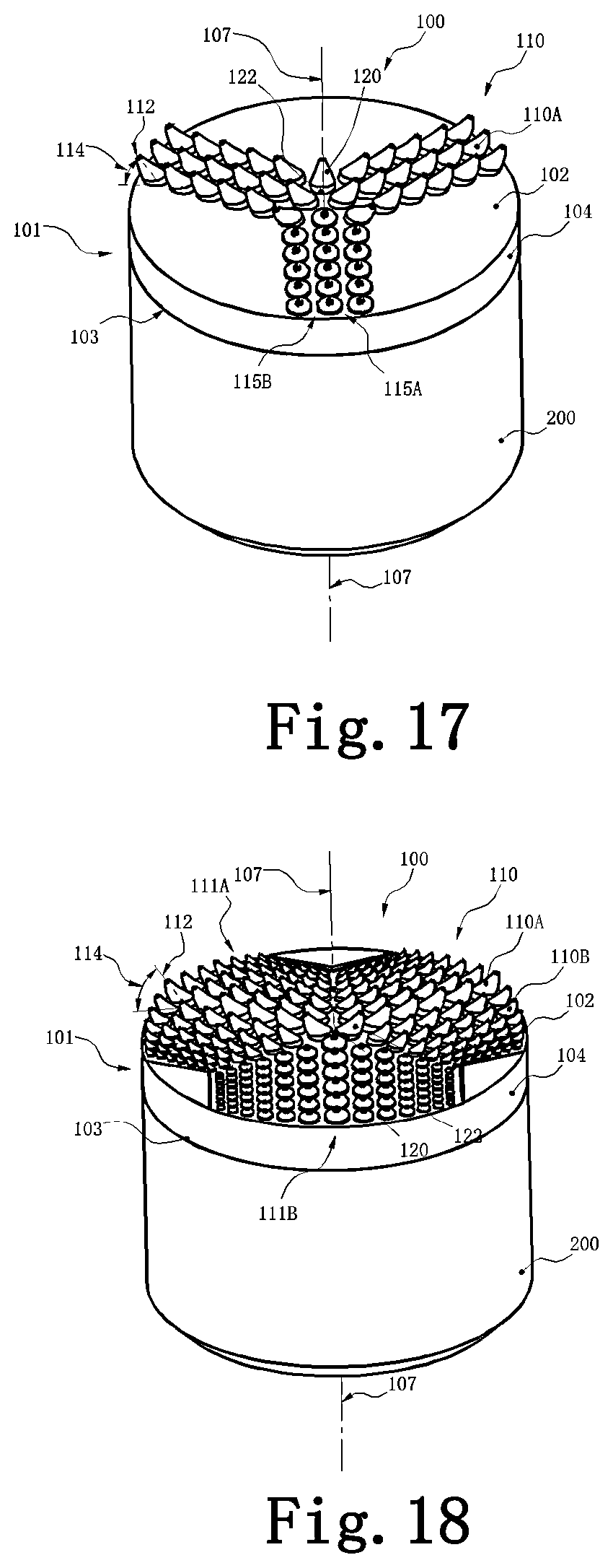 Patent US11772977 Figure 9 – Polycrystalline diamond compact table with polycrystalline diamond extensions therefrom