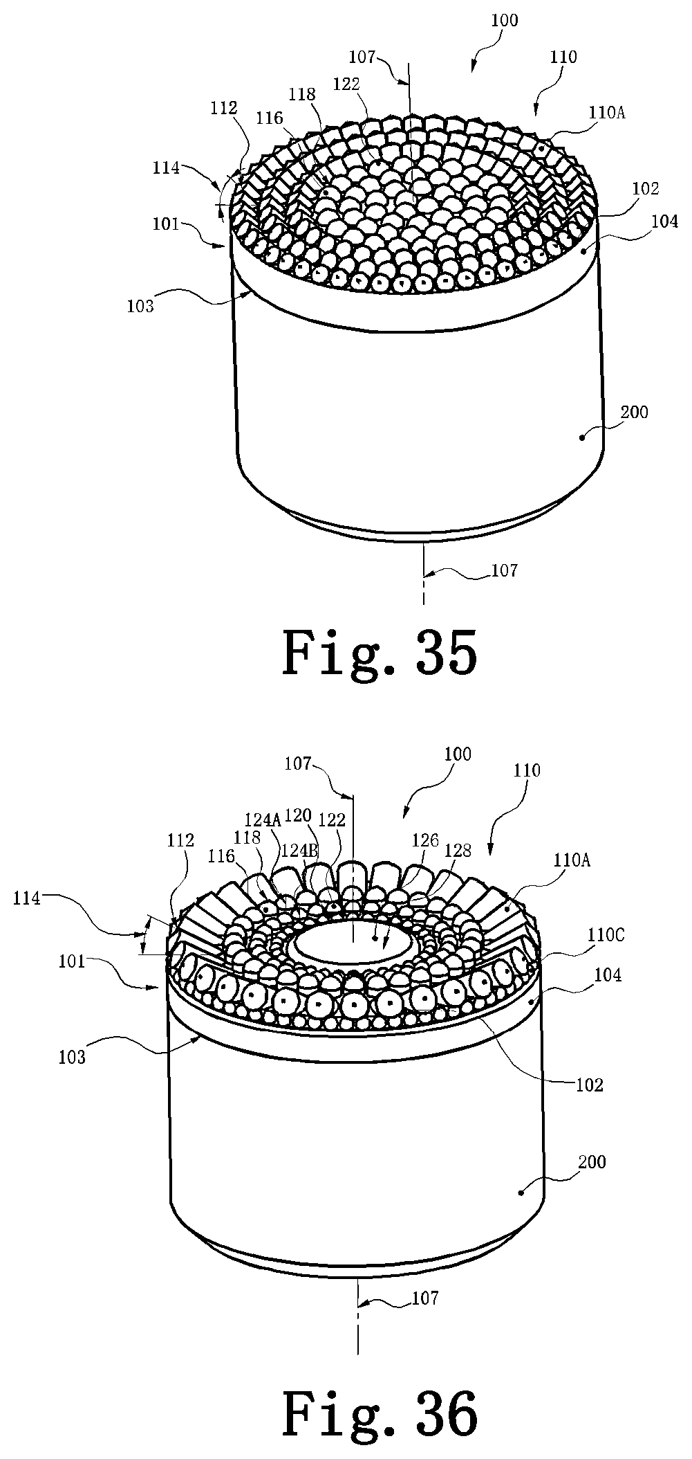 Patent US11772977 Figure 18 – Polycrystalline diamond compact table with polycrystalline diamond extensions therefrom