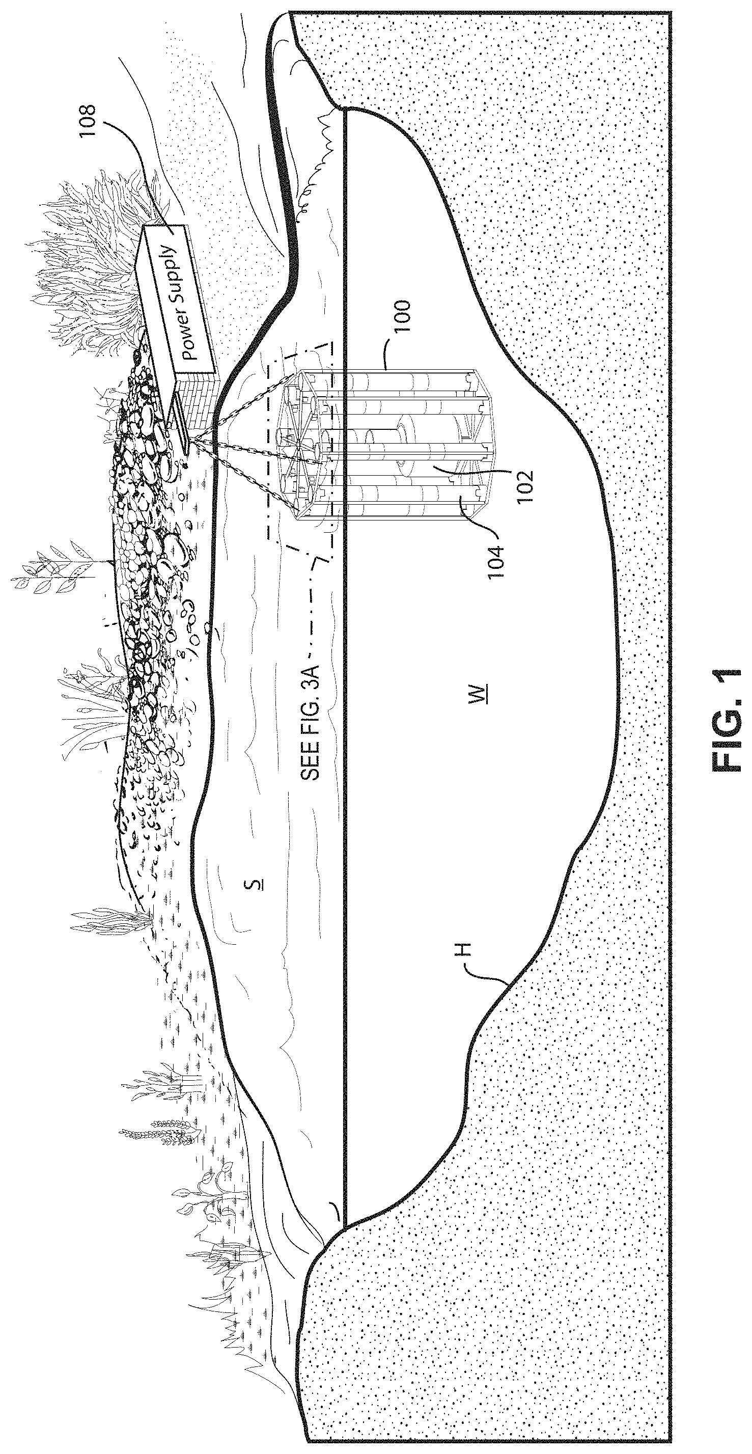 Patent US11772991 Figure 1 – Apparatuses and methods for treating, purifying and/or extracting from wastewater