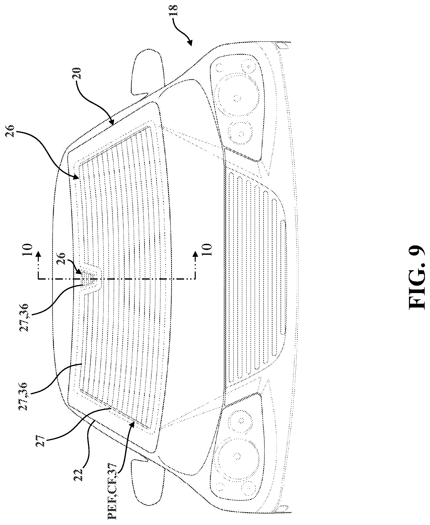 Patent US11773011 Figure 10 – Glass assembly including a conductive feature and method of manufacturing thereof