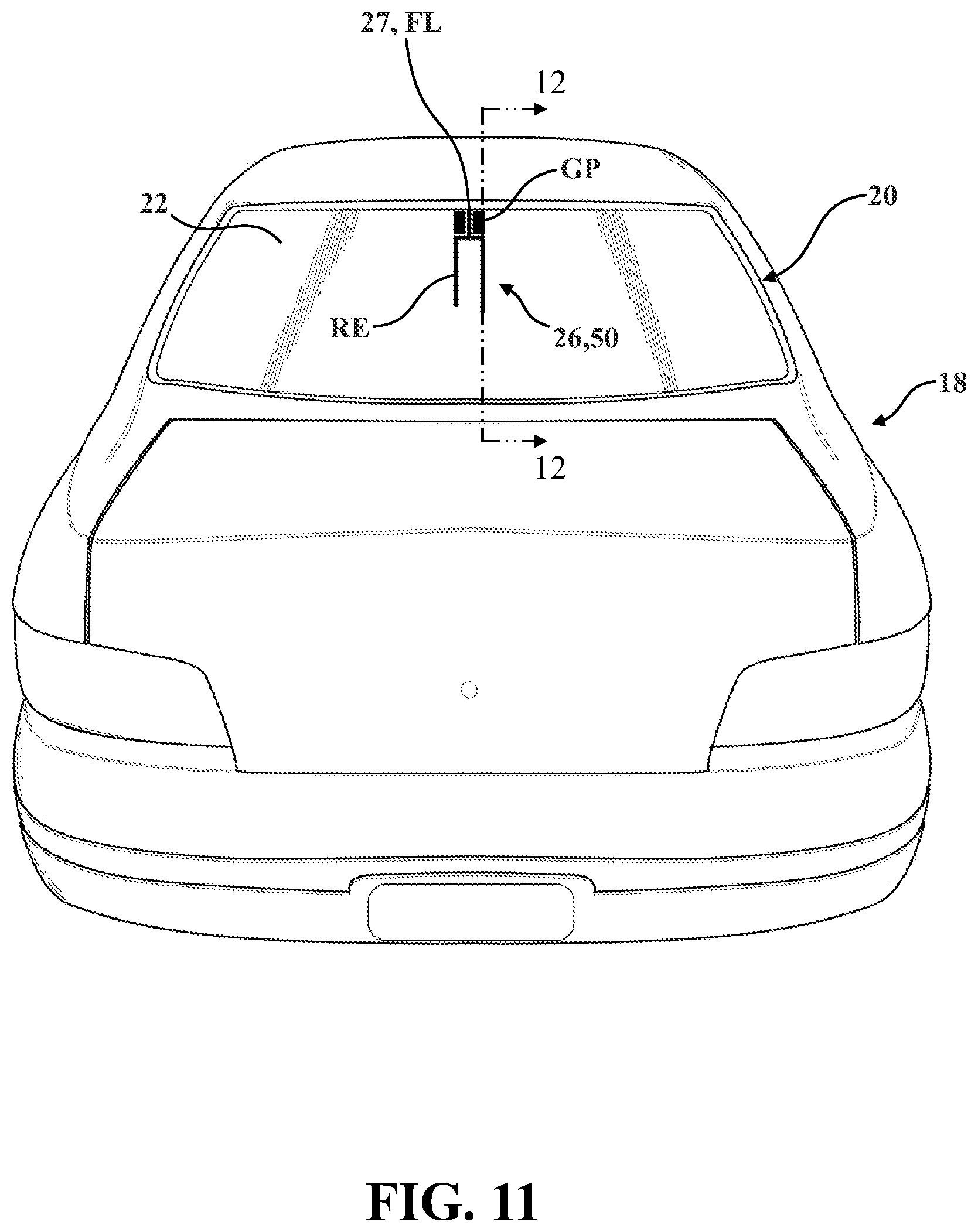 Patent US11773011 Figure 12 – Glass assembly including a conductive feature and method of manufacturing thereof