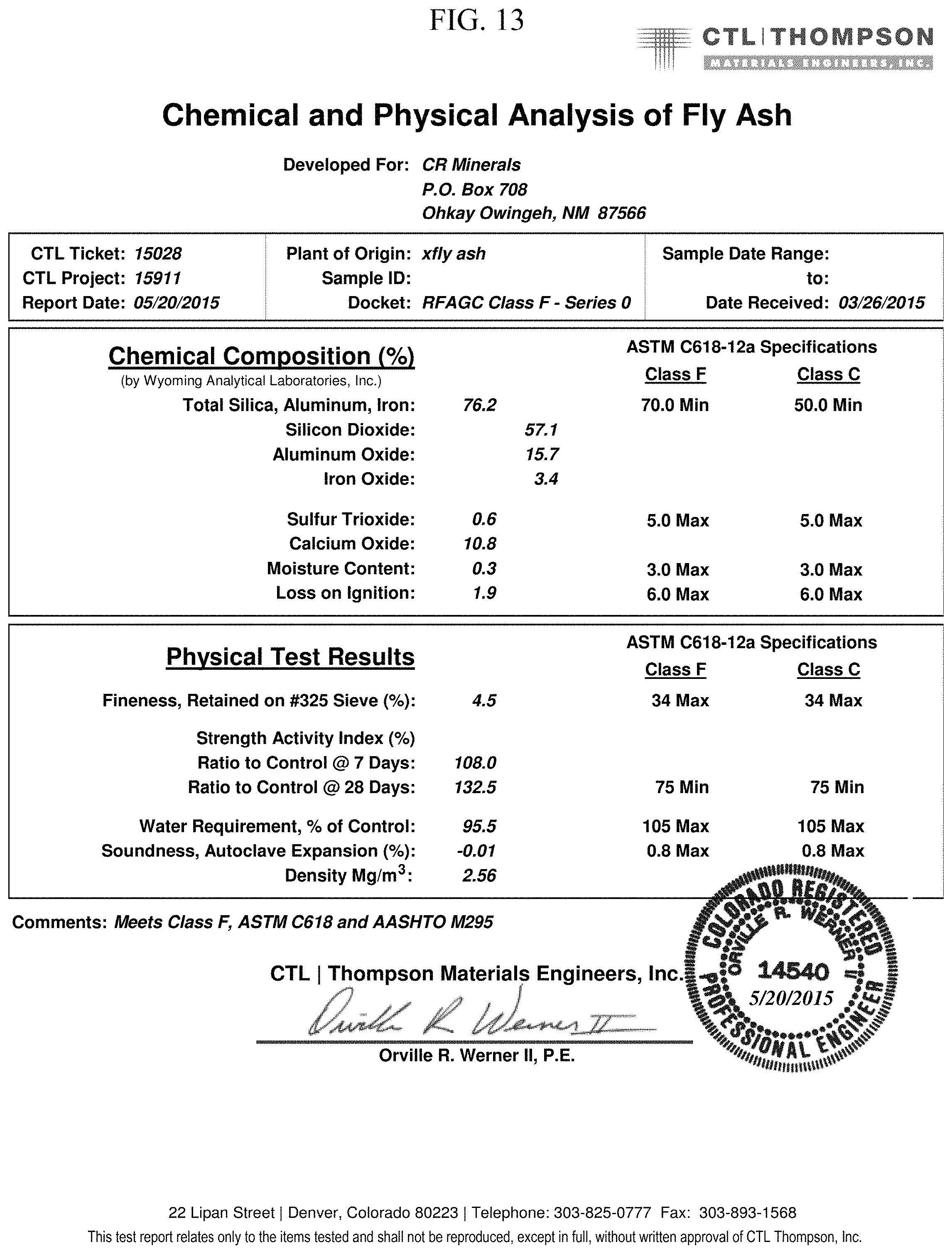 Patent US11773018 Figure 14 – Pozzolanic compositions containing coal ash and remediation agents for use in cementitious materials