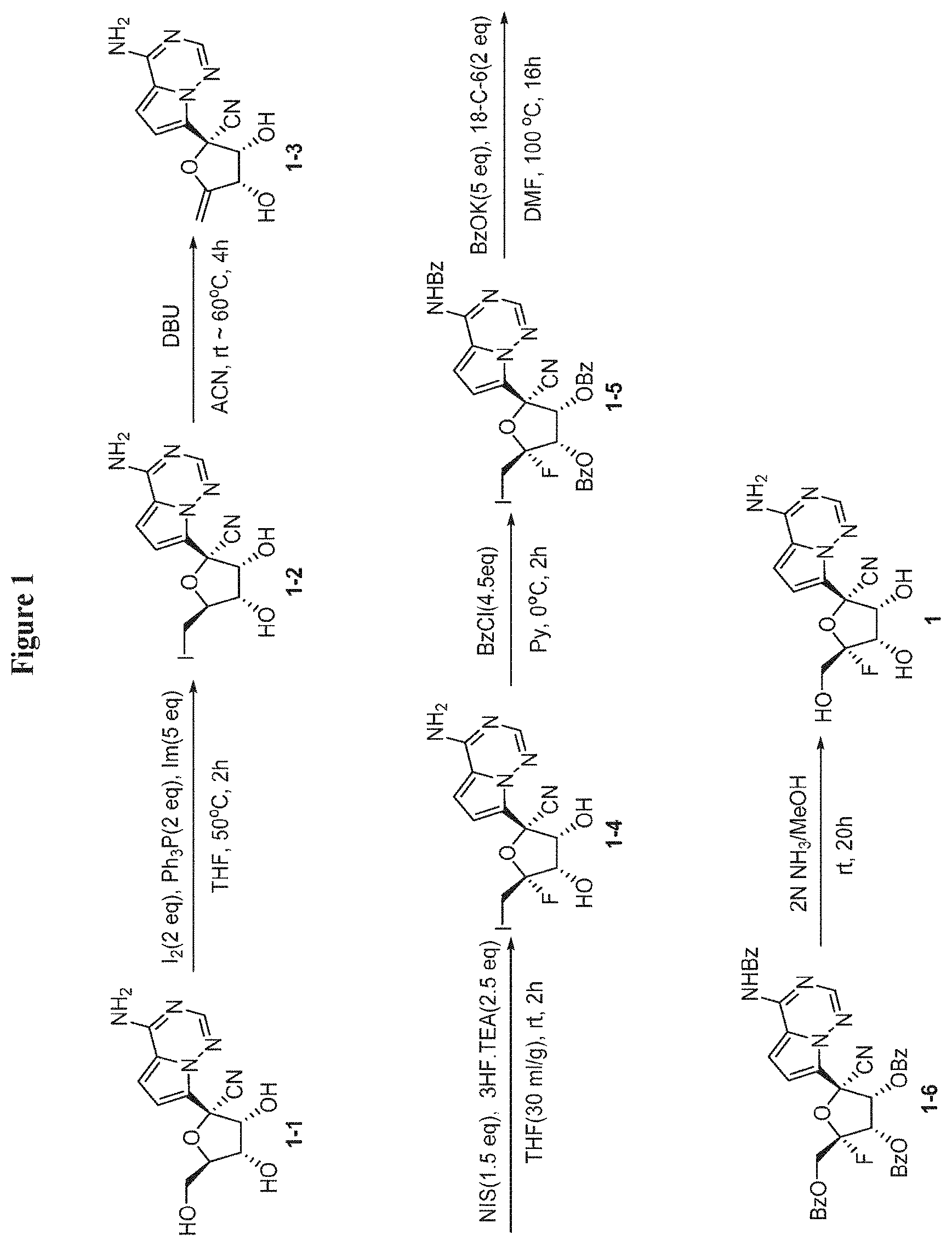 Patent US11773126 Figure 1 – Substituted nucleosides, nucleotides and analogs thereof