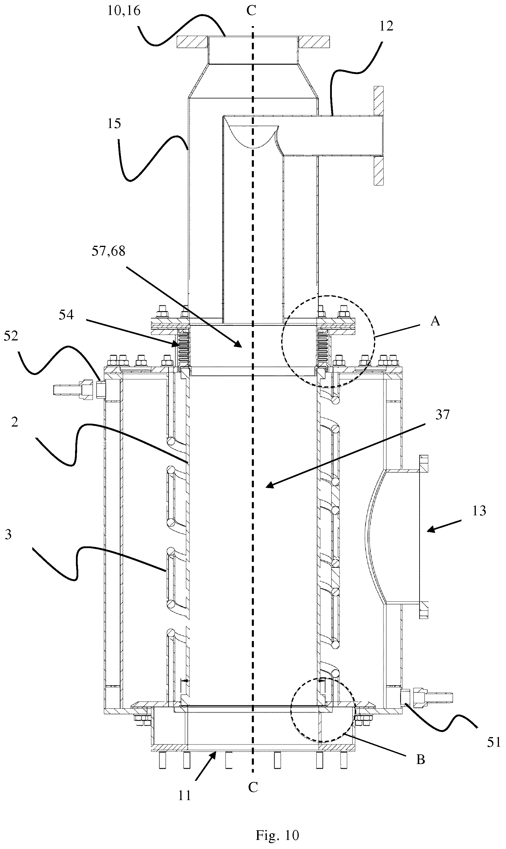 Patent US11773329 Figure 7 – Microwave pyrolysis reacto