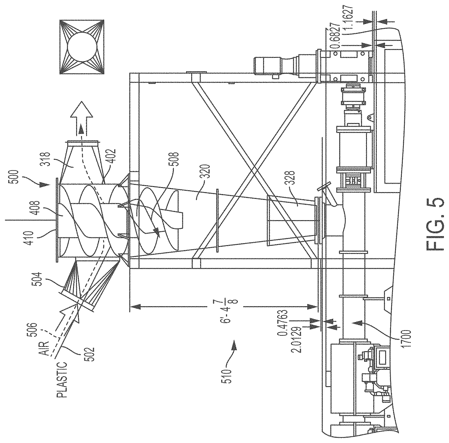 Patent US11773330 Figure 5 – System and process for converting waste plastic into fuel