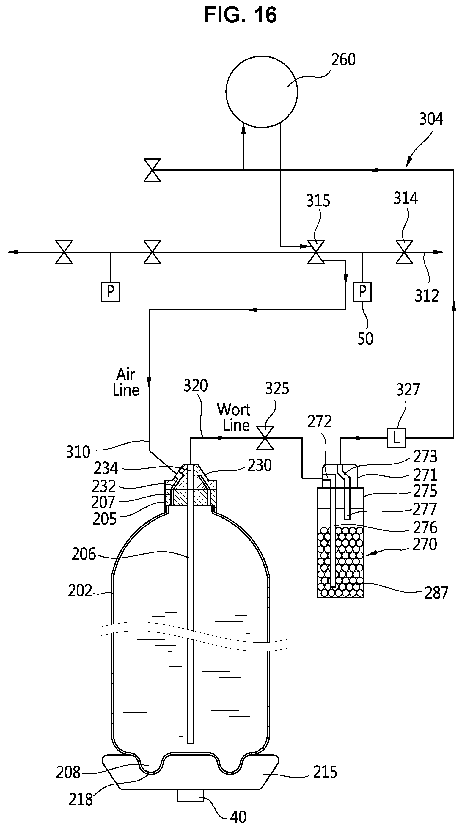Patent US11773354 Figure 16 – Beer manufacturing device and method for manufacturing beer by using same