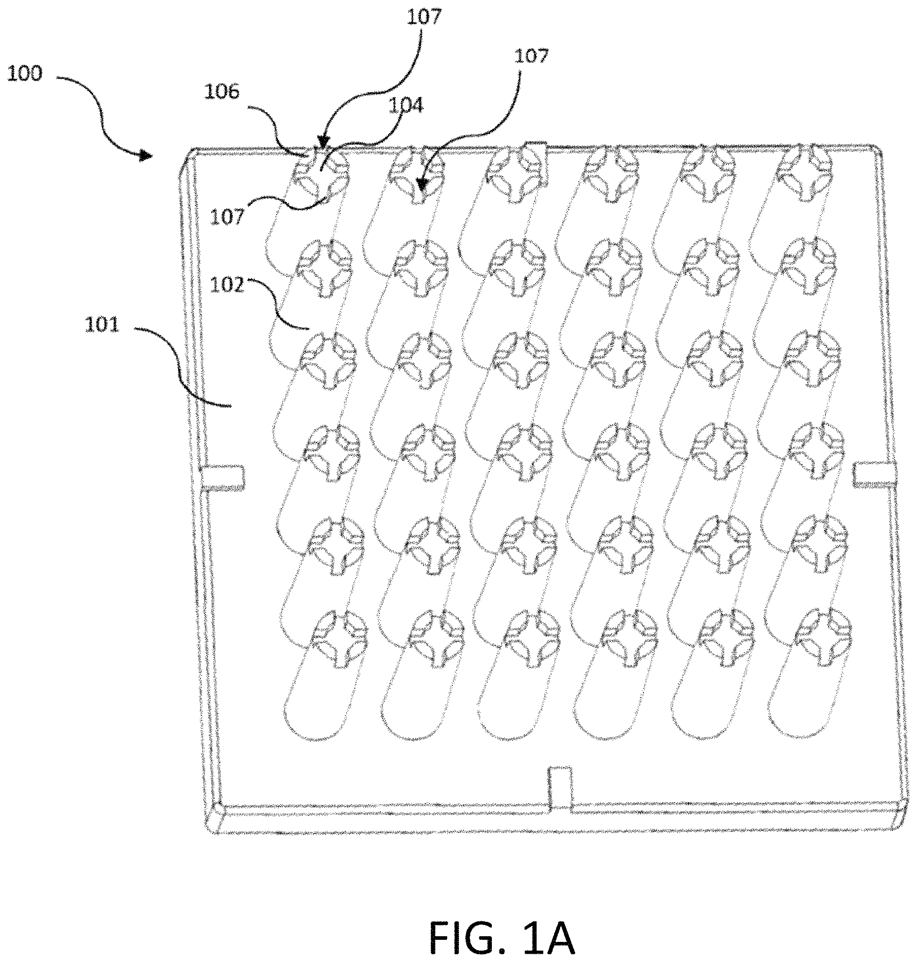 Patent US11773357 Figure 1 – Perfusion plate for microarray 3D bioprinting