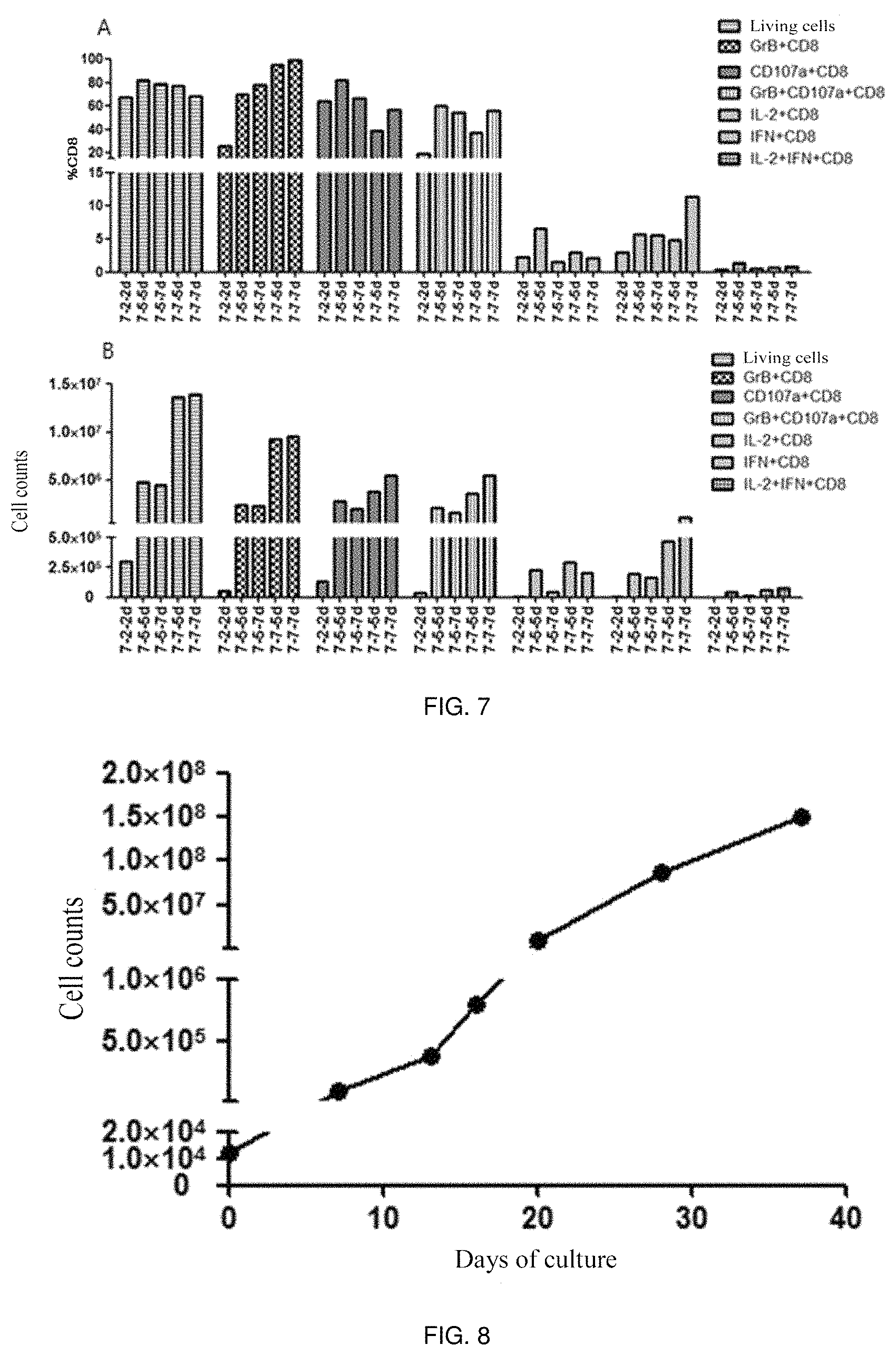 Patent US11773373 Figure 6 – Method for amplifying CD8+T cells and cell subpopulations thereof in-vitro