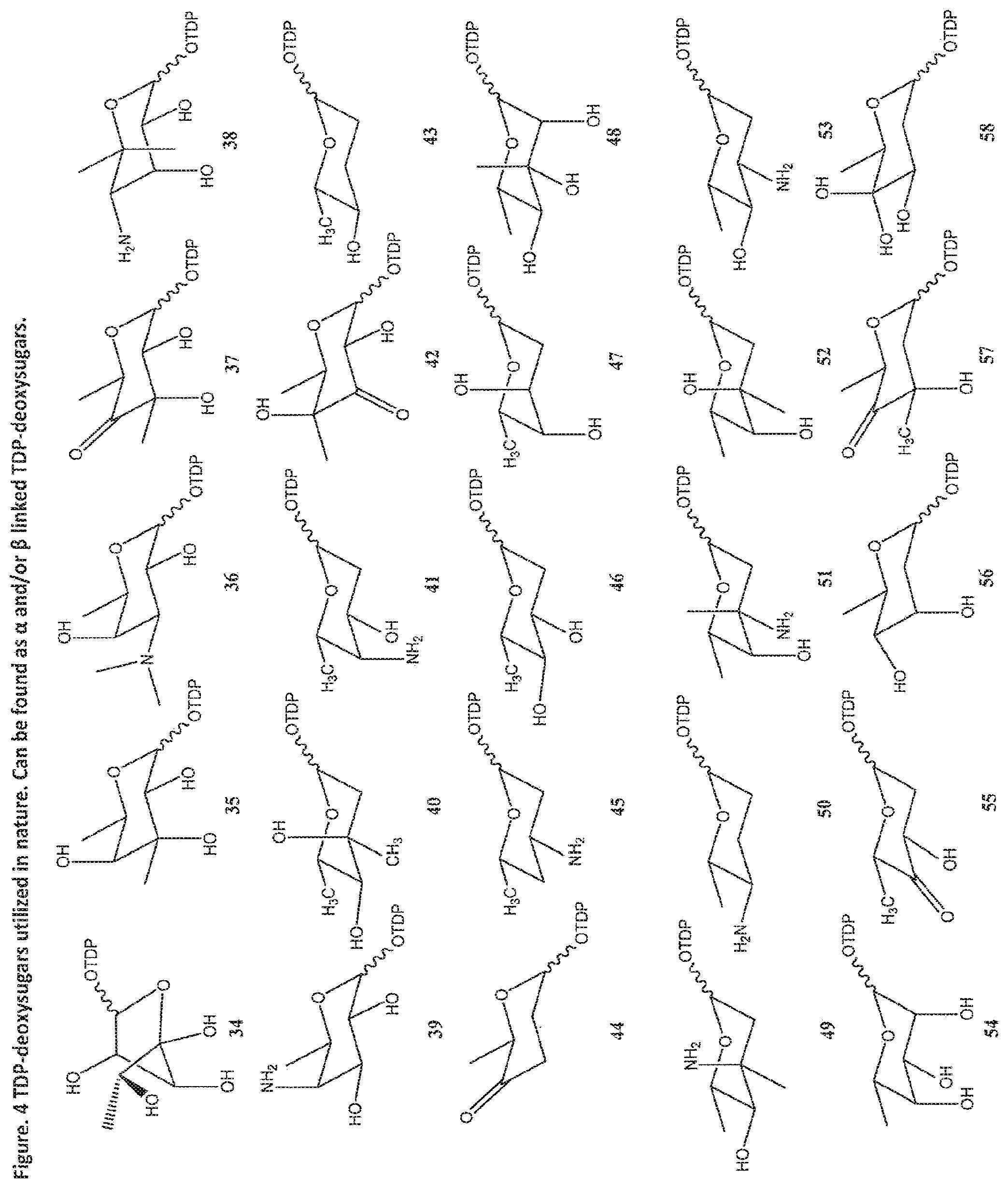 Patent US11773423 Figure 4 – Production of activated TDP-deoxysugars in recombinant microorganisms