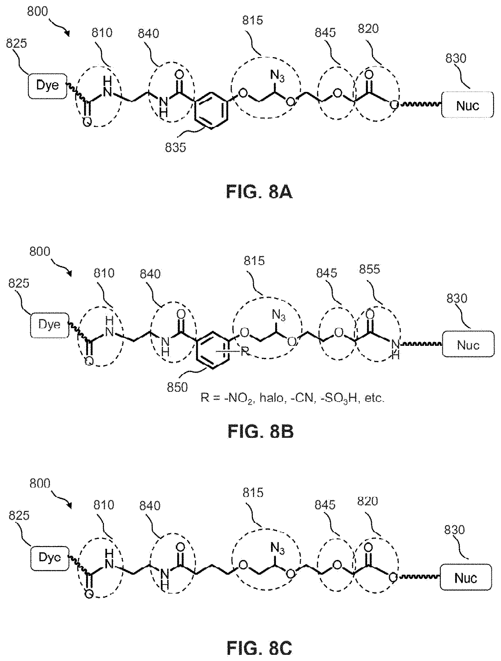 Patent US11773438 Figure 8 – Modified nucleotide linkers