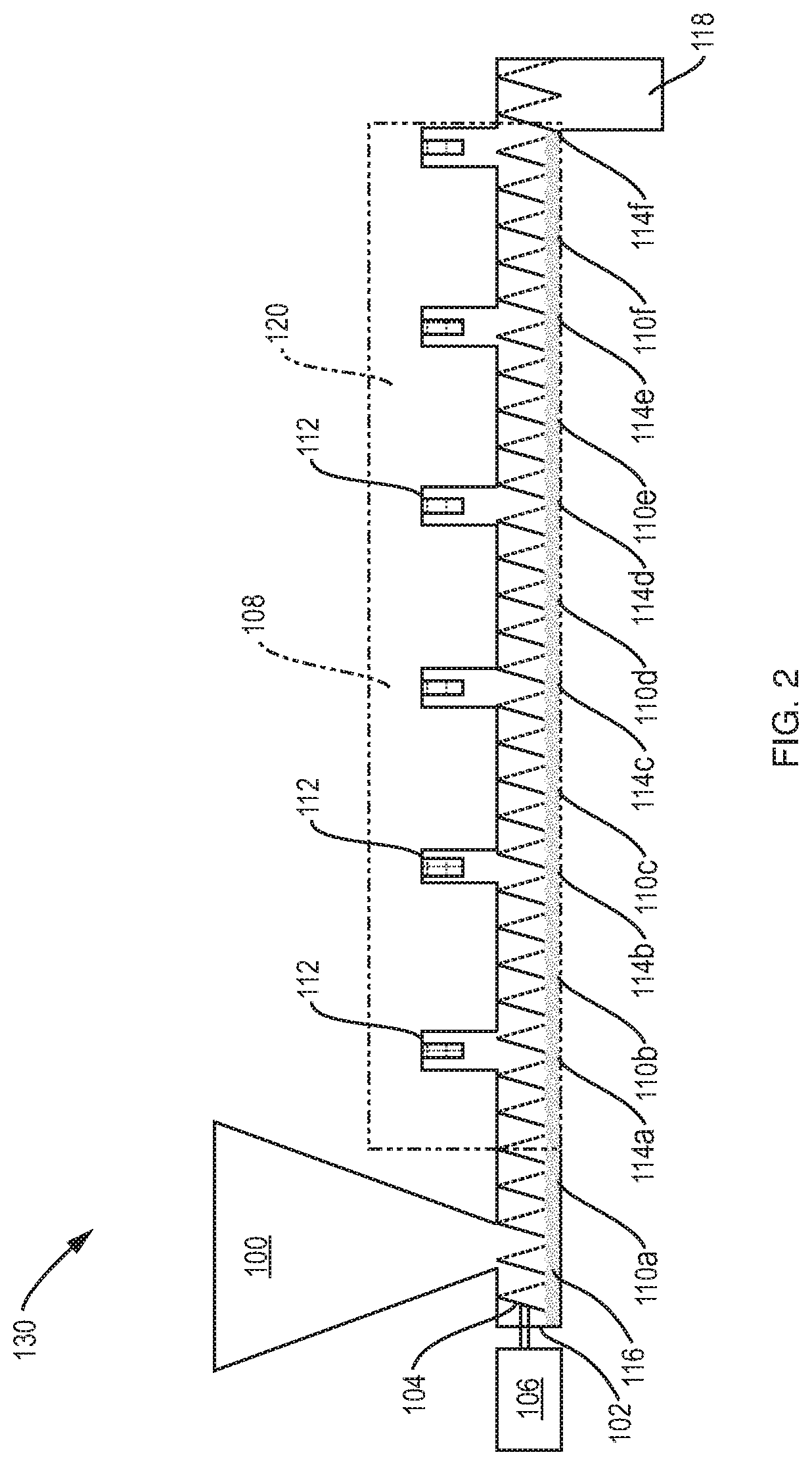 Patent US11773487 Figure 2 – Continuous spatial atomic layer deposition process and apparatus for applying films on particles