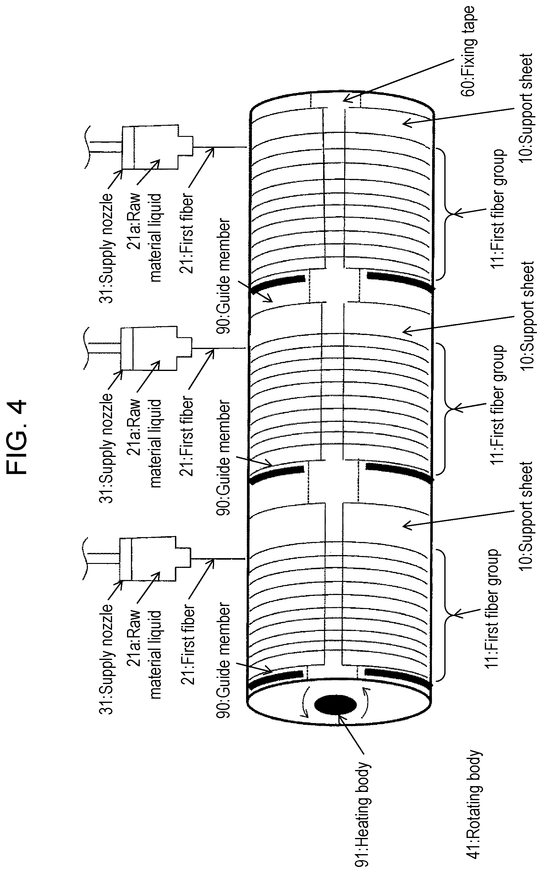 Patent US11773513 Figure 4 – Device and method for manufacturing fiber assembly