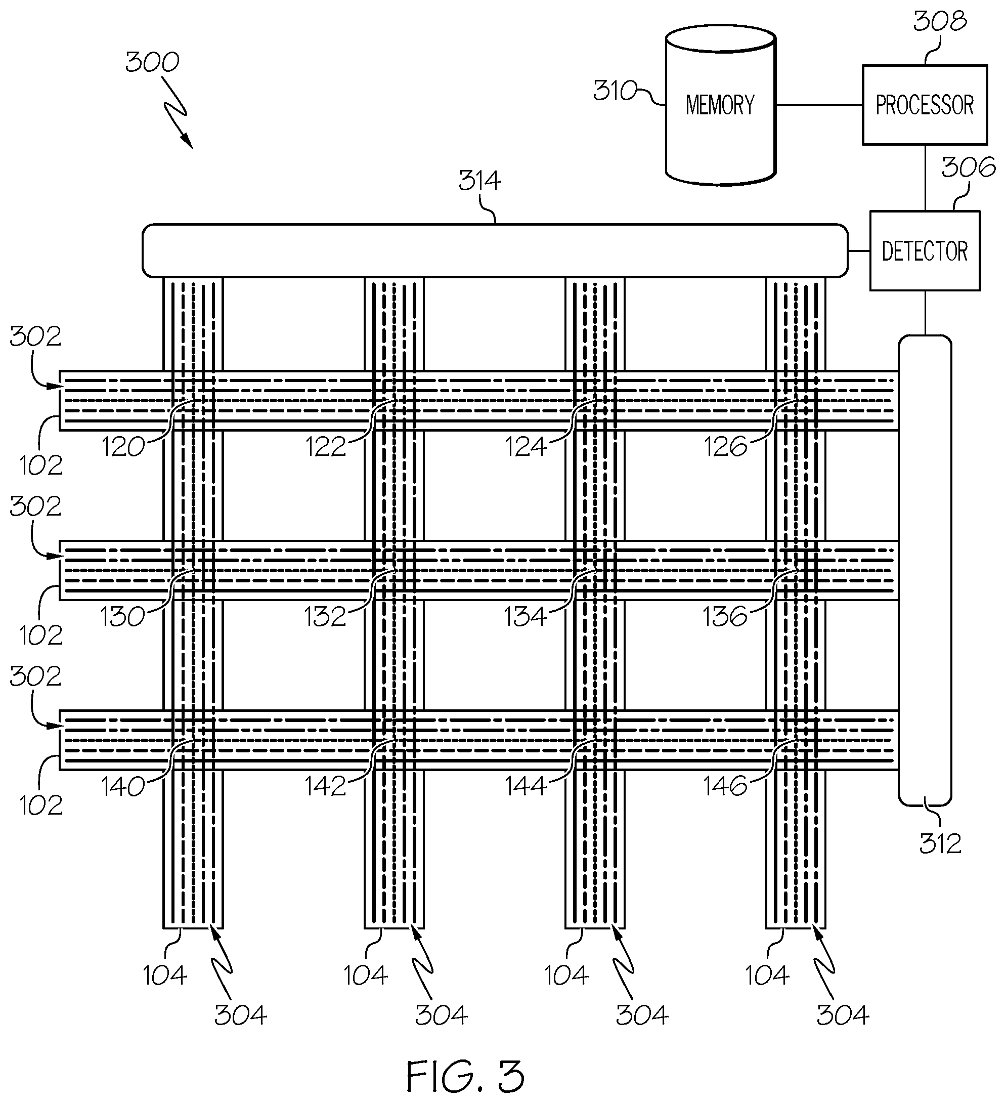Patent US11773518 Figure 3 – Object detection by indexed optical fiber fabrics
