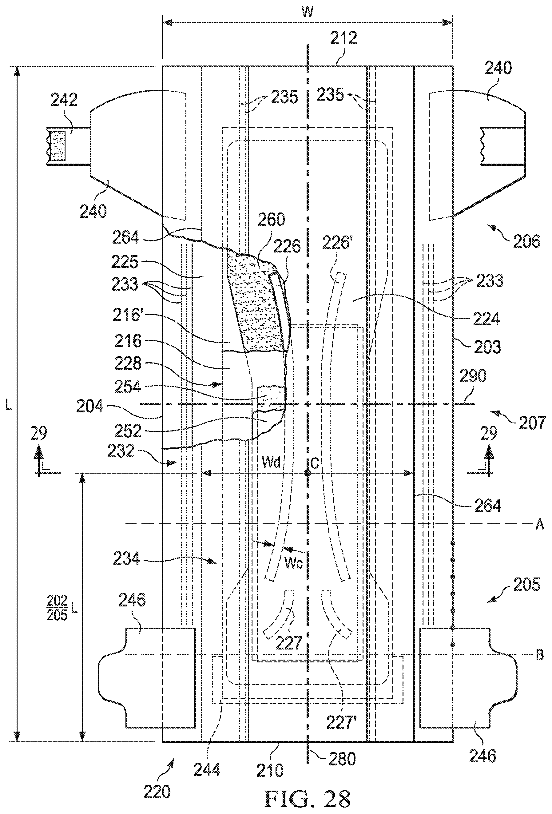 Patent US11773521 Figure 19 – Shaped nonwoven