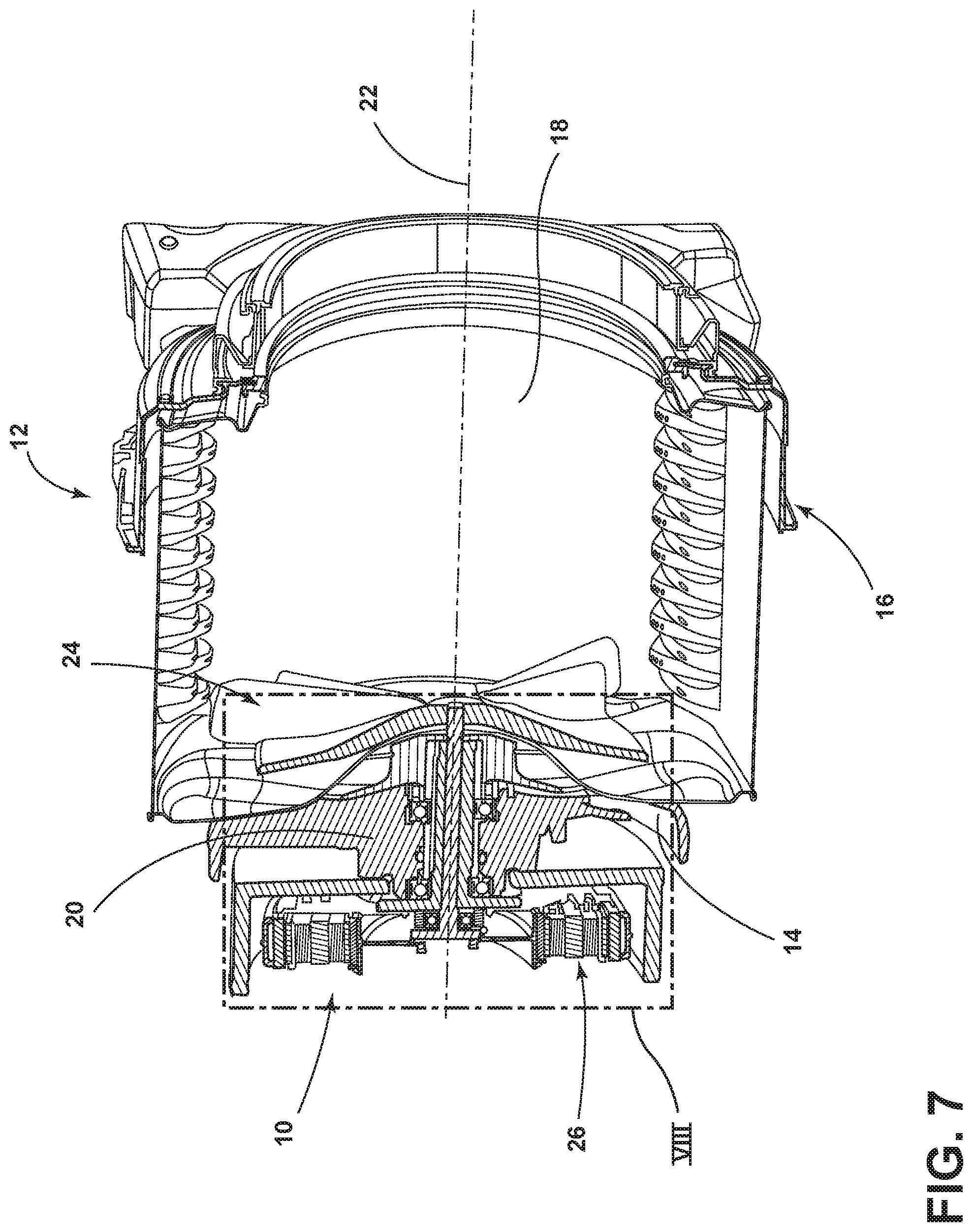 Patent US11773525 Figure 7 – Double-rotor washing type drum washing machine