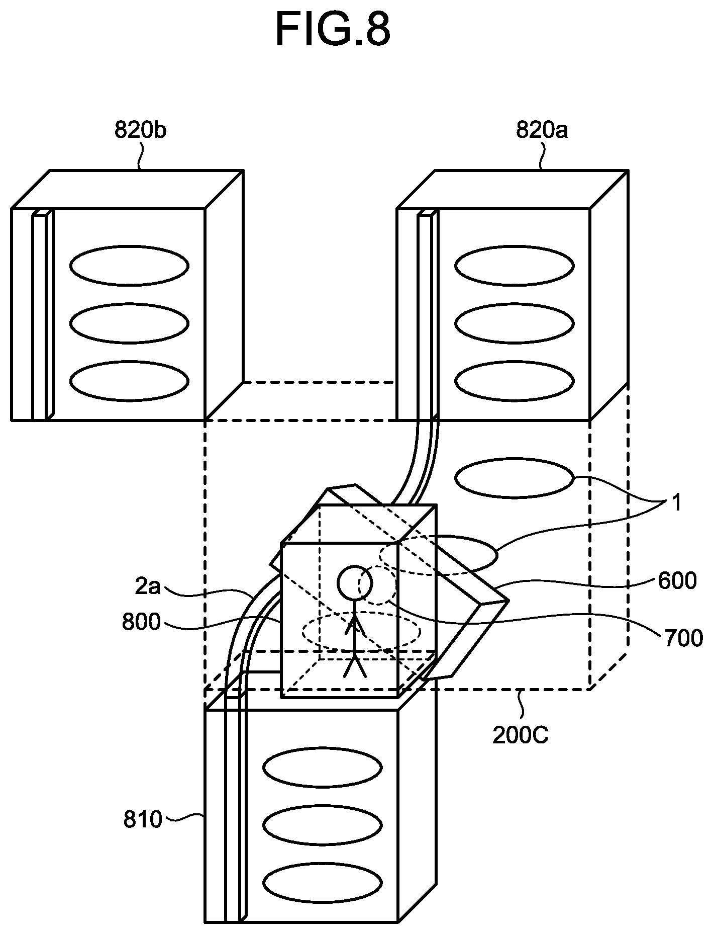 Patent US11773541 Figure 6 – Conveying path switching device and elevator apparatus