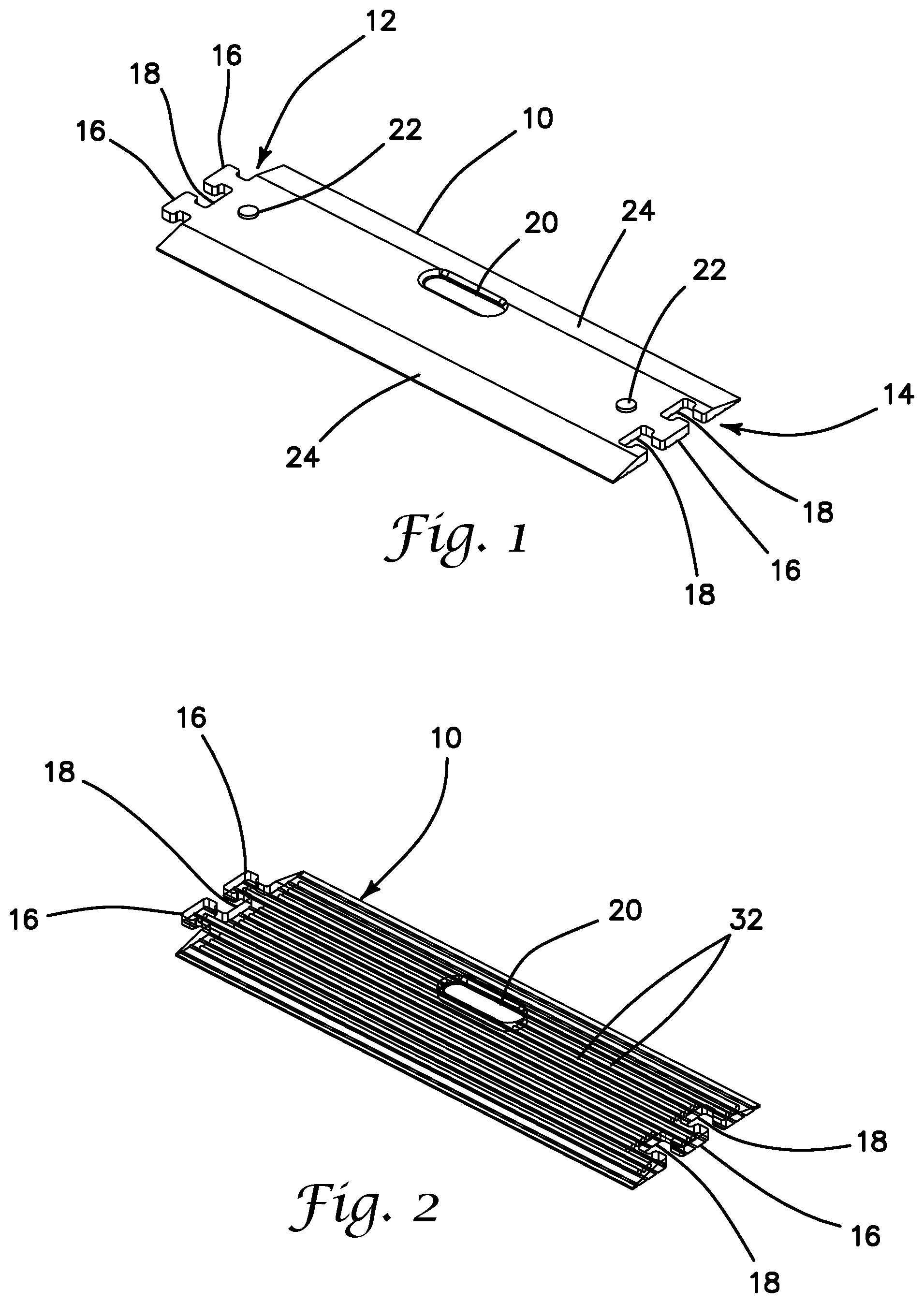Patent US11773546 — Modular travel warning strip system and methods — Figure 1