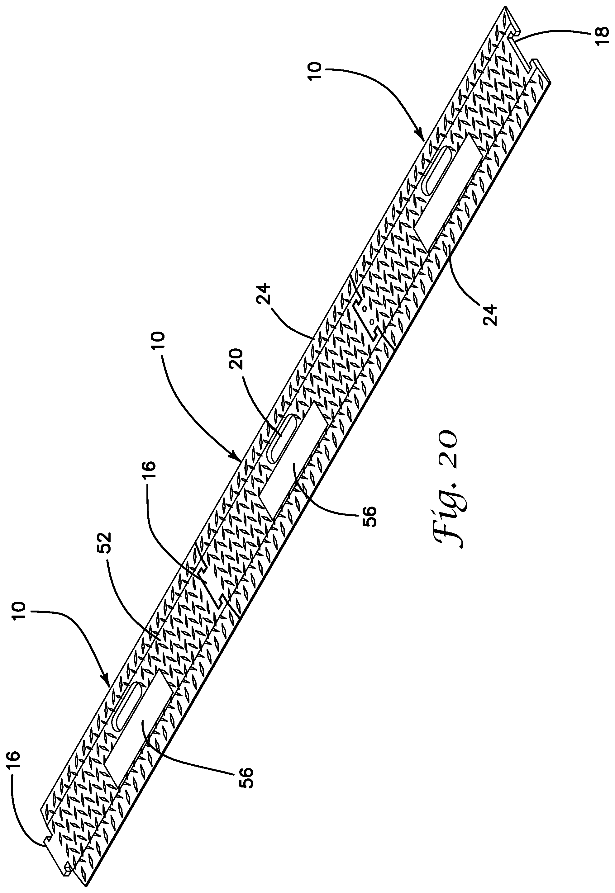 Patent US11773546 Figure 11 – Modular travel warning strip system and methods