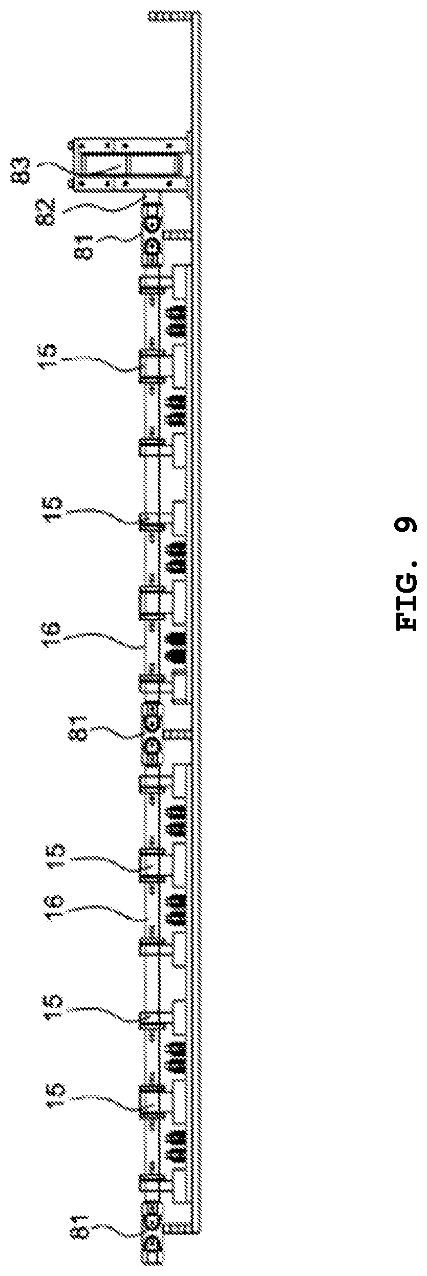 Patent US11773550 Figure 9 – Rotational deck with shock-reducing front block of emergency vehicle return apparatus for median strip