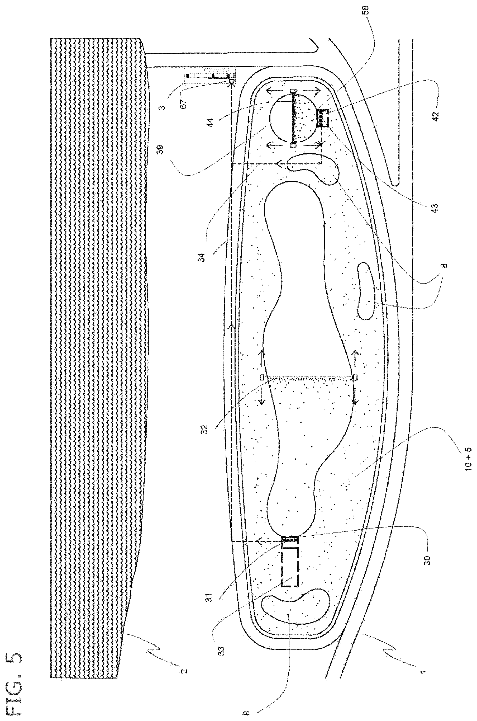 Patent US11773552 Figure 5 – Process of implementation of artificial beach of running water for recreation
