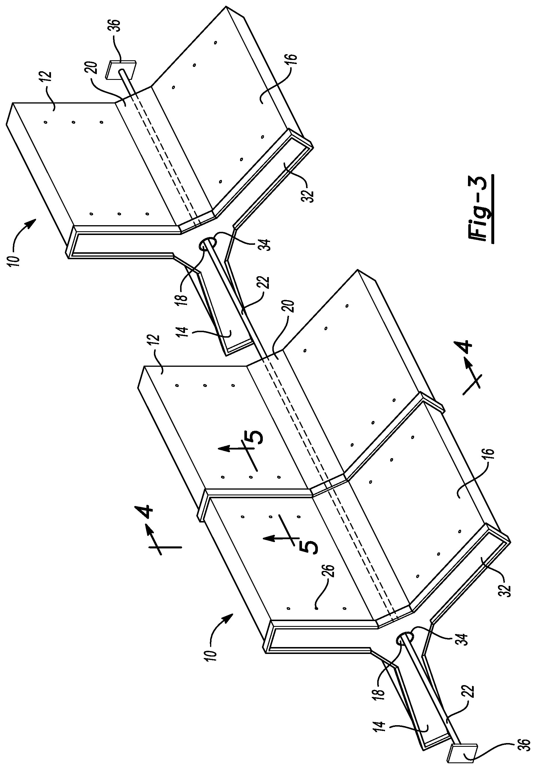 Patent US11773553 Figure 2 – Sectional reinforced concrete seawall
