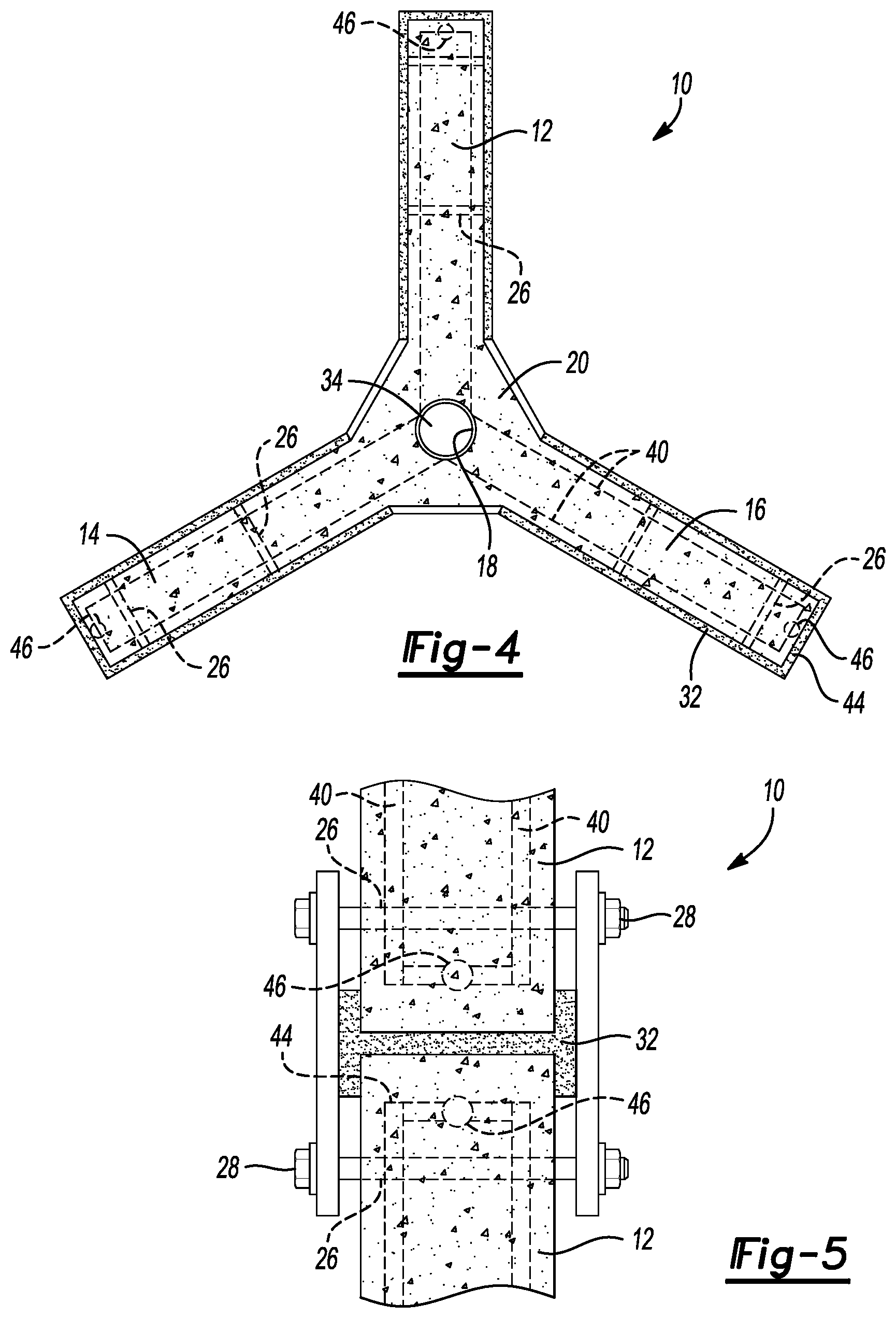 Patent US11773553 Figure 3 – Sectional reinforced concrete seawall