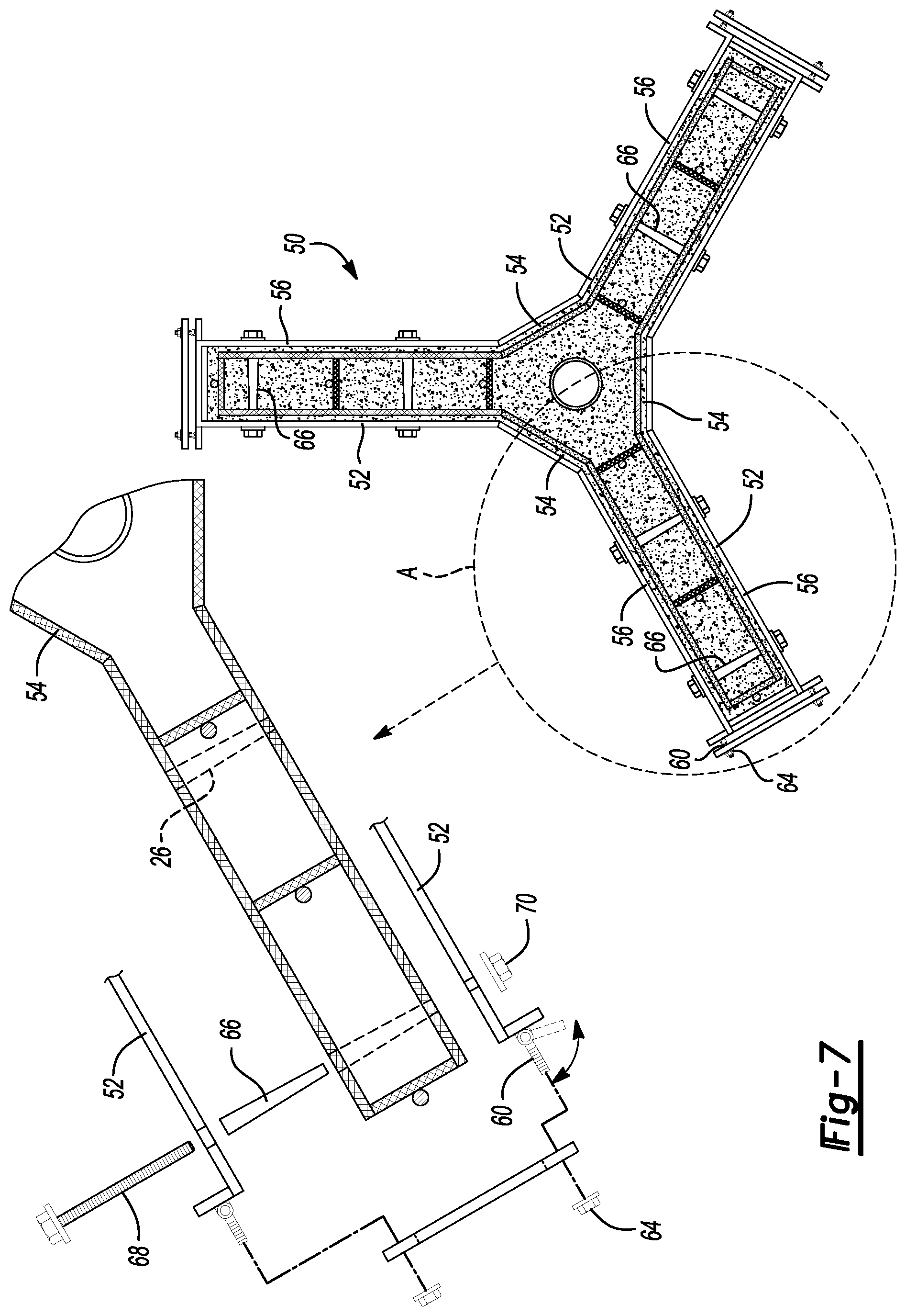 Patent US11773553 Figure 5 – Sectional reinforced concrete seawall