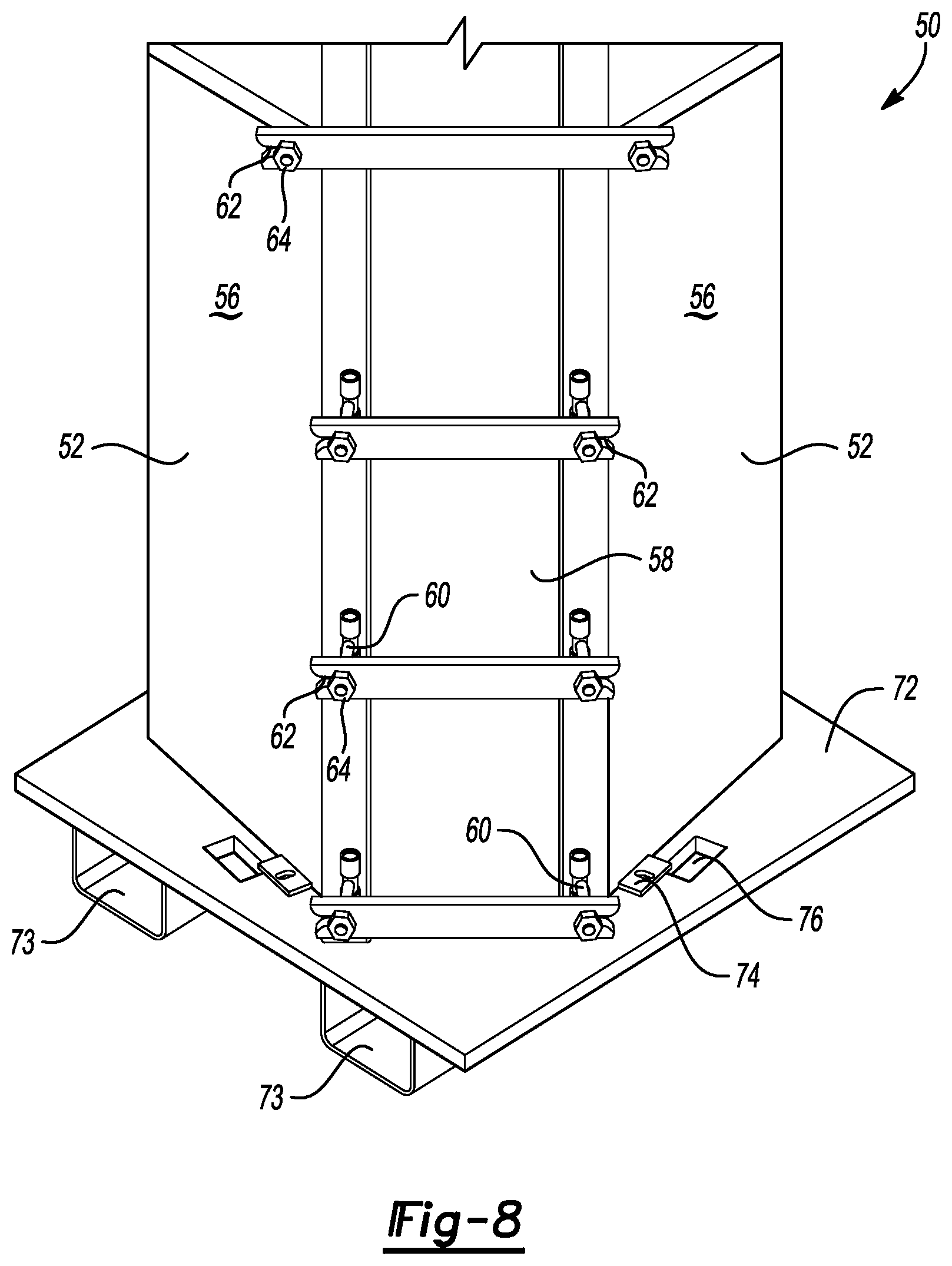 Patent US11773553 Figure 6 – Sectional reinforced concrete seawall