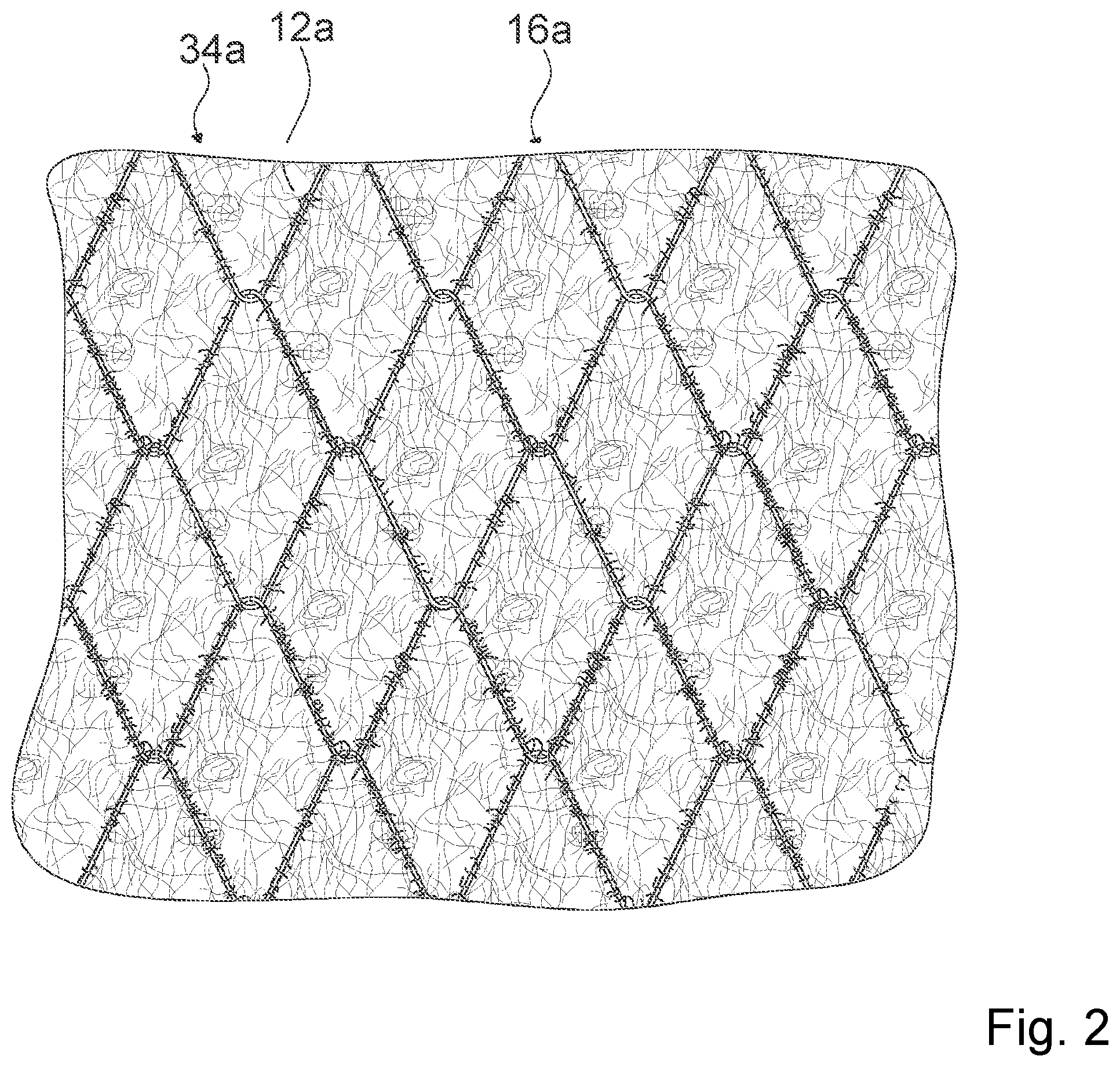 Patent US11773559 Figure 2 – Protective device, slope securing means as well as use of and method for producing the protective device