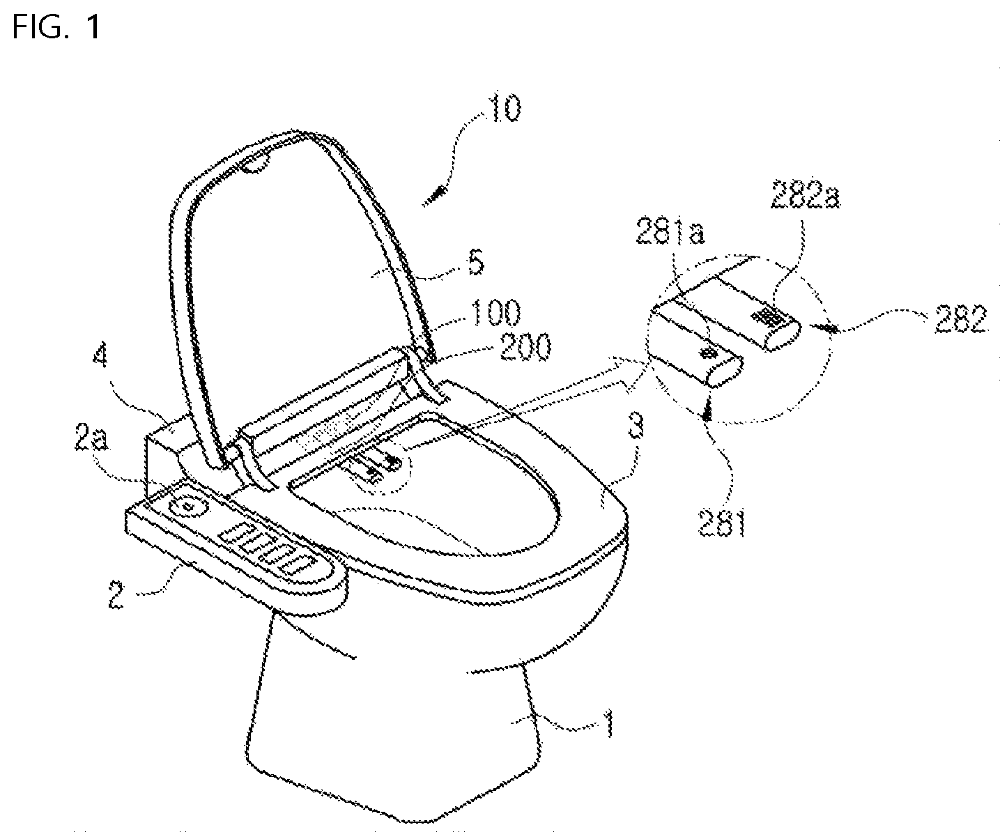 Patent US11773578 Figure 1 – Method for selecting cleaning course and bidet apparatus applying the same