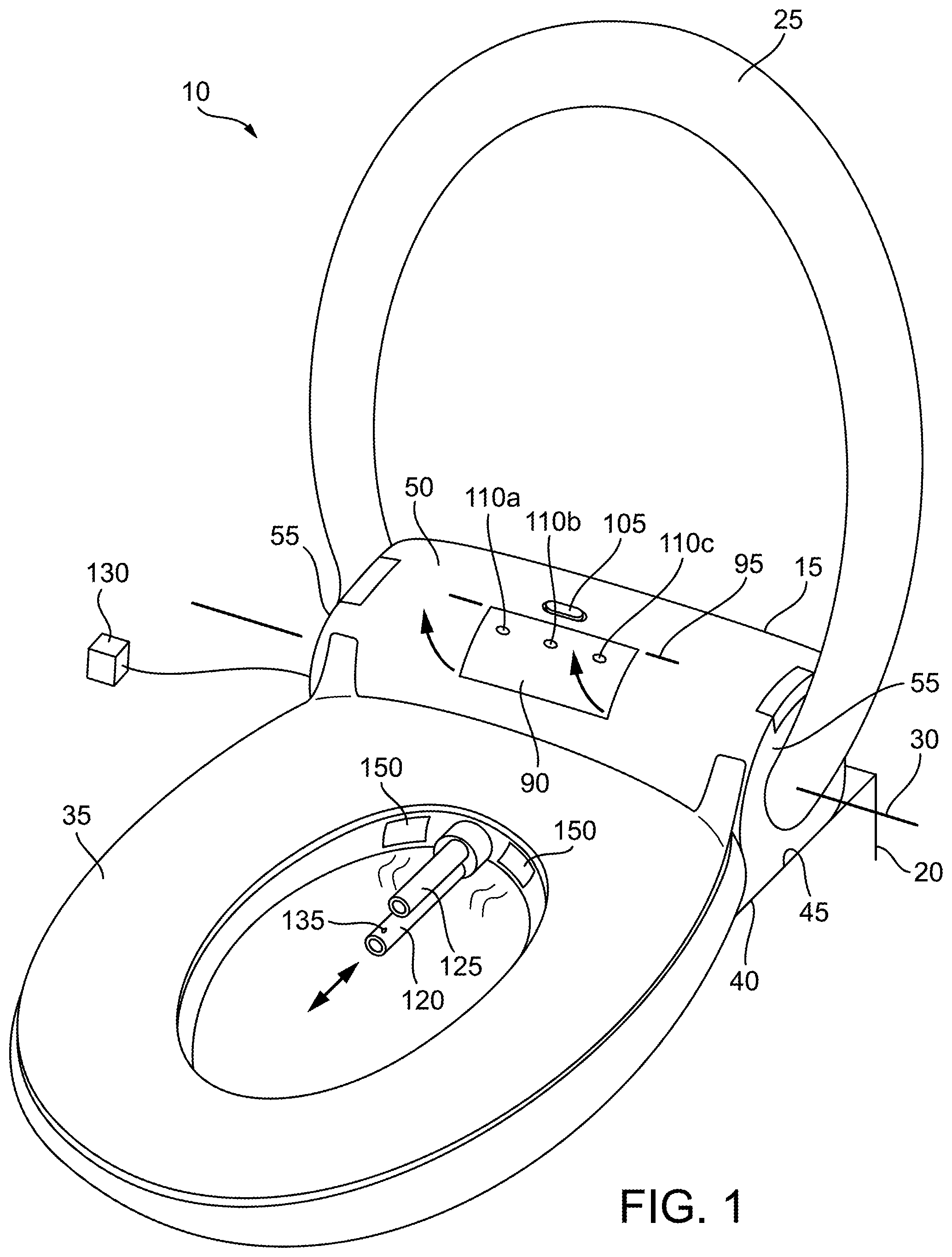 Patent US11773579 — Washing toilet seat — Figure 1