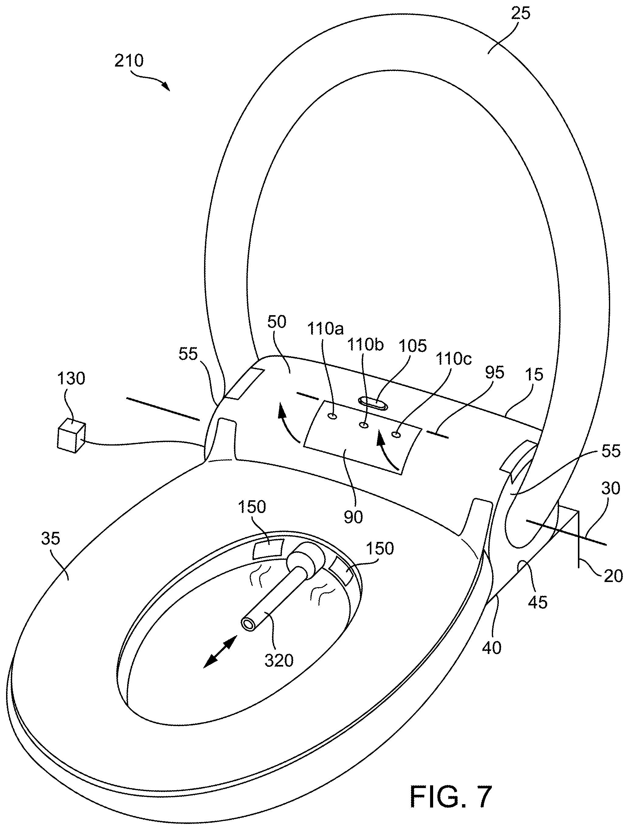 Patent US11773579 Figure 7 – Washing toilet seat