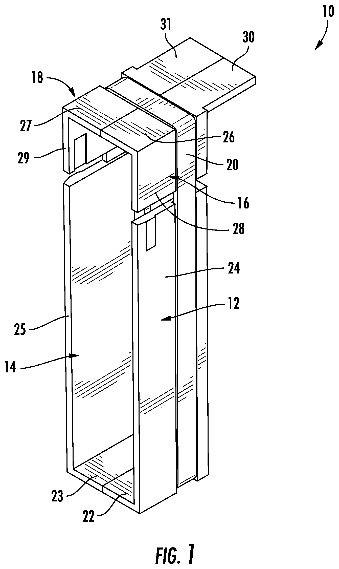 Patent US11773582 Figure 1 – Expandable hanger for beam