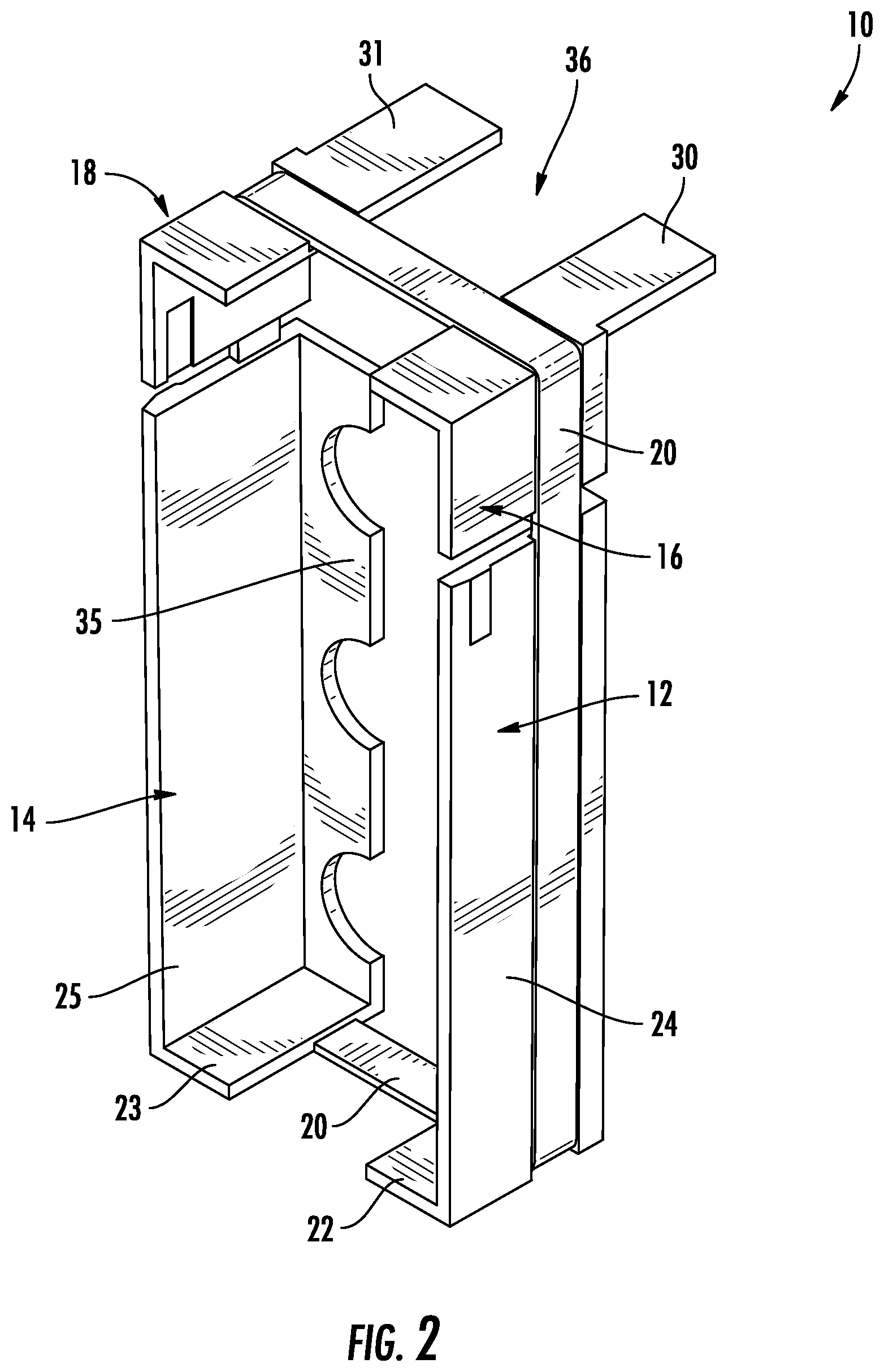 Patent US11773582 Figure 2 – Expandable hanger for beam