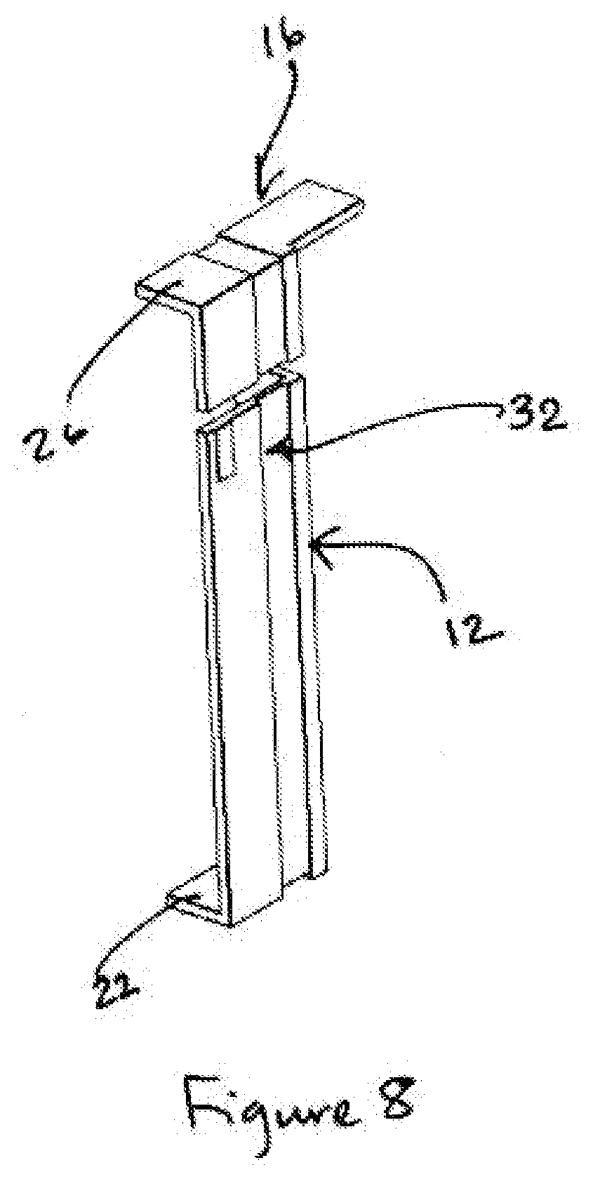 Patent US11773582 Figure 8 – Expandable hanger for beam