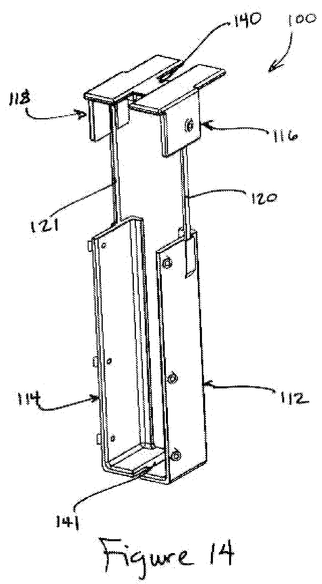 Patent US11773582 Figure 14 – Expandable hanger for beam