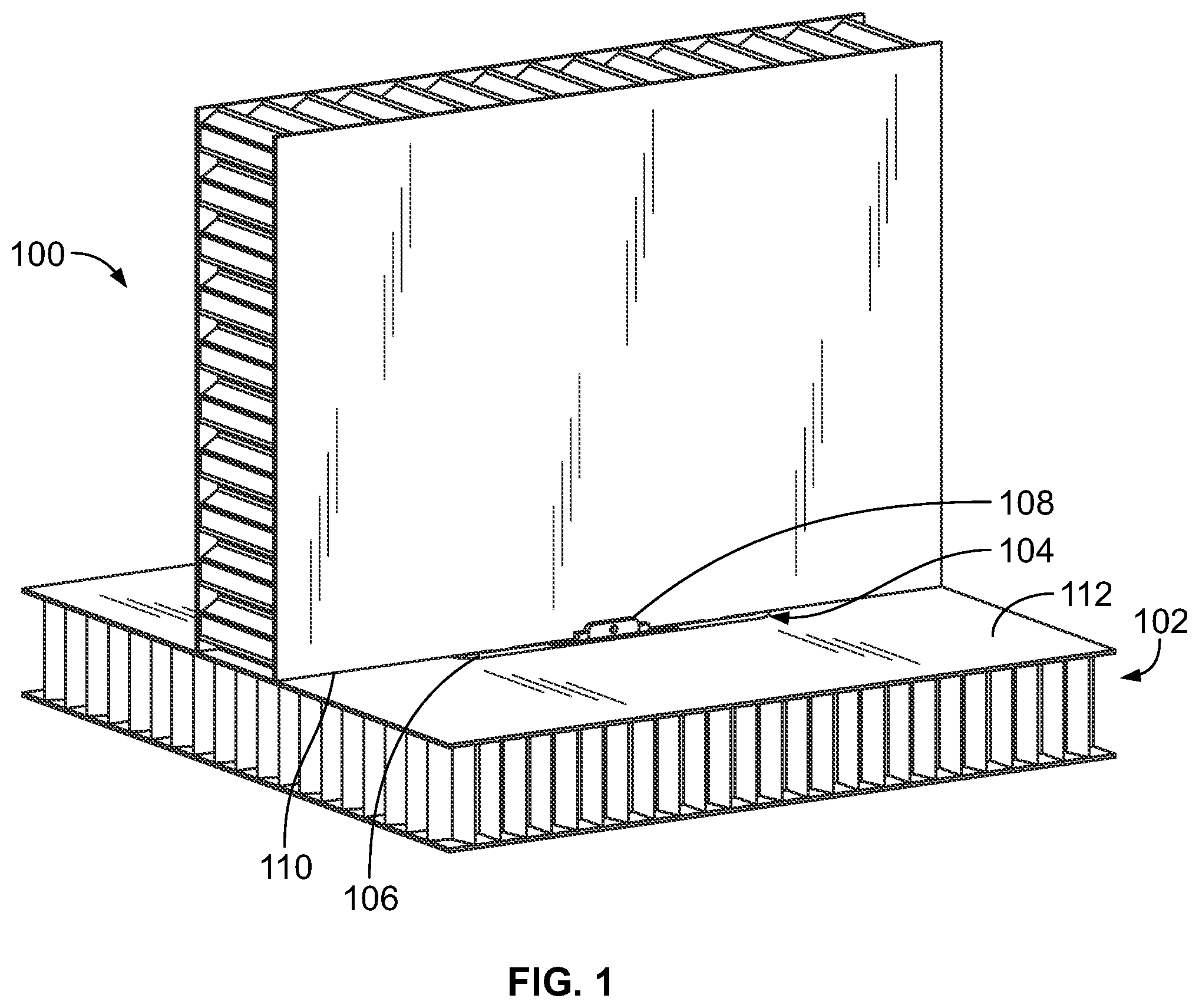 Patent US11773585 Figure 1 – Systems and methods for coupling composite panels