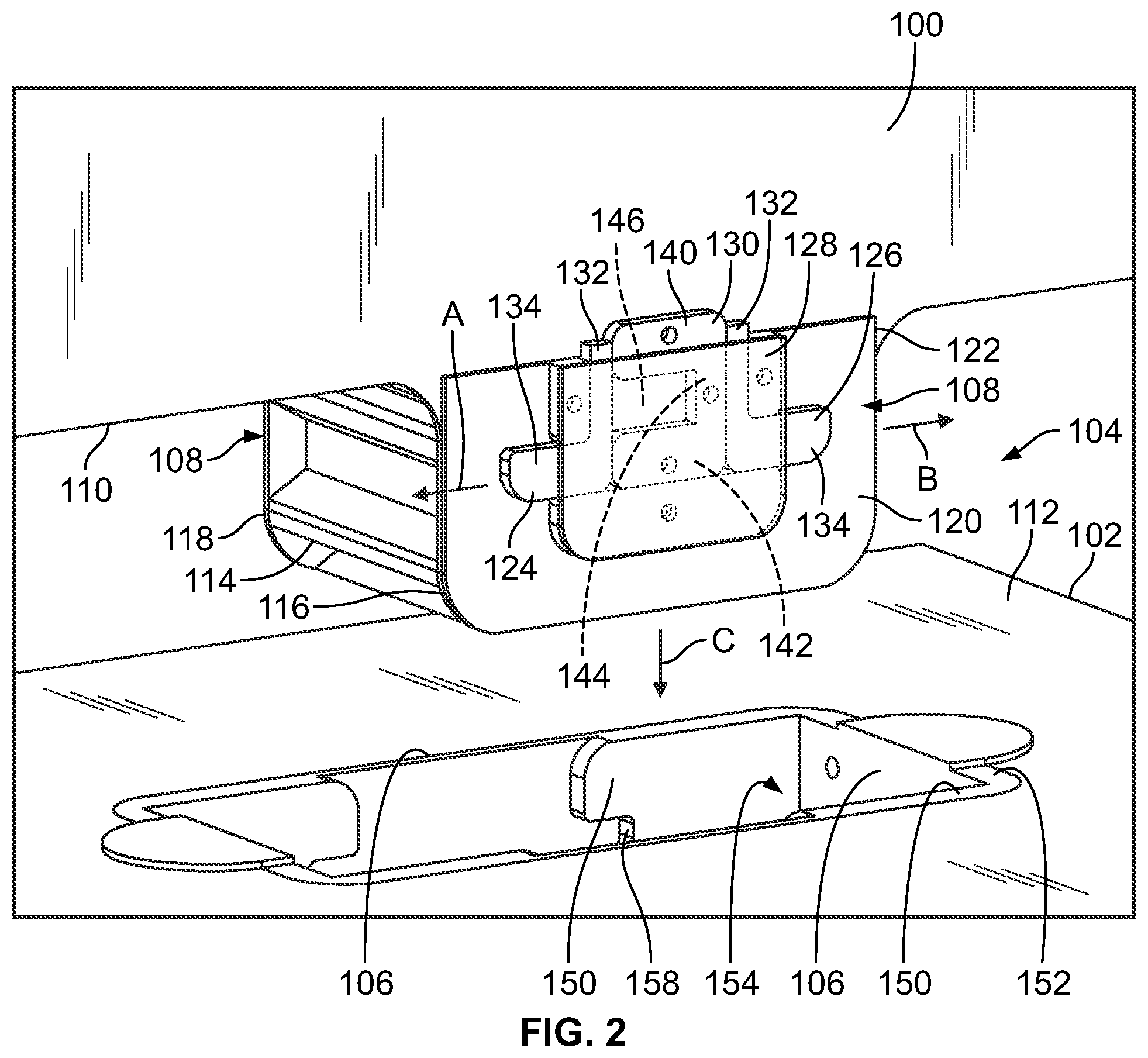 Patent US11773585 Figure 2 – Systems and methods for coupling composite panels